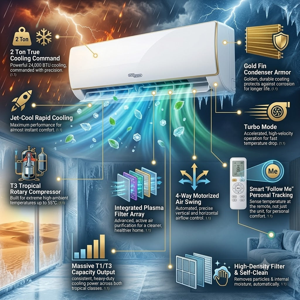 Super General 2 Ton Rotary T3 Split Air Conditioner - SGS249