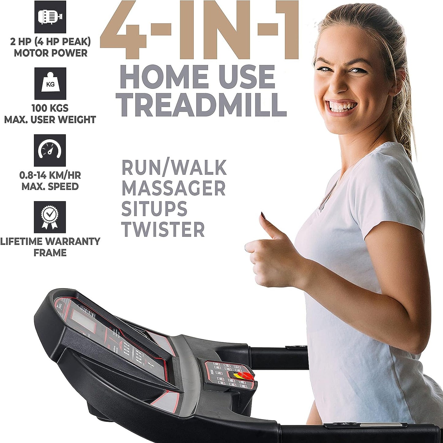 SKY LAND 4 In 1-Massager Foldable Motorized Treadmill, EM-1242