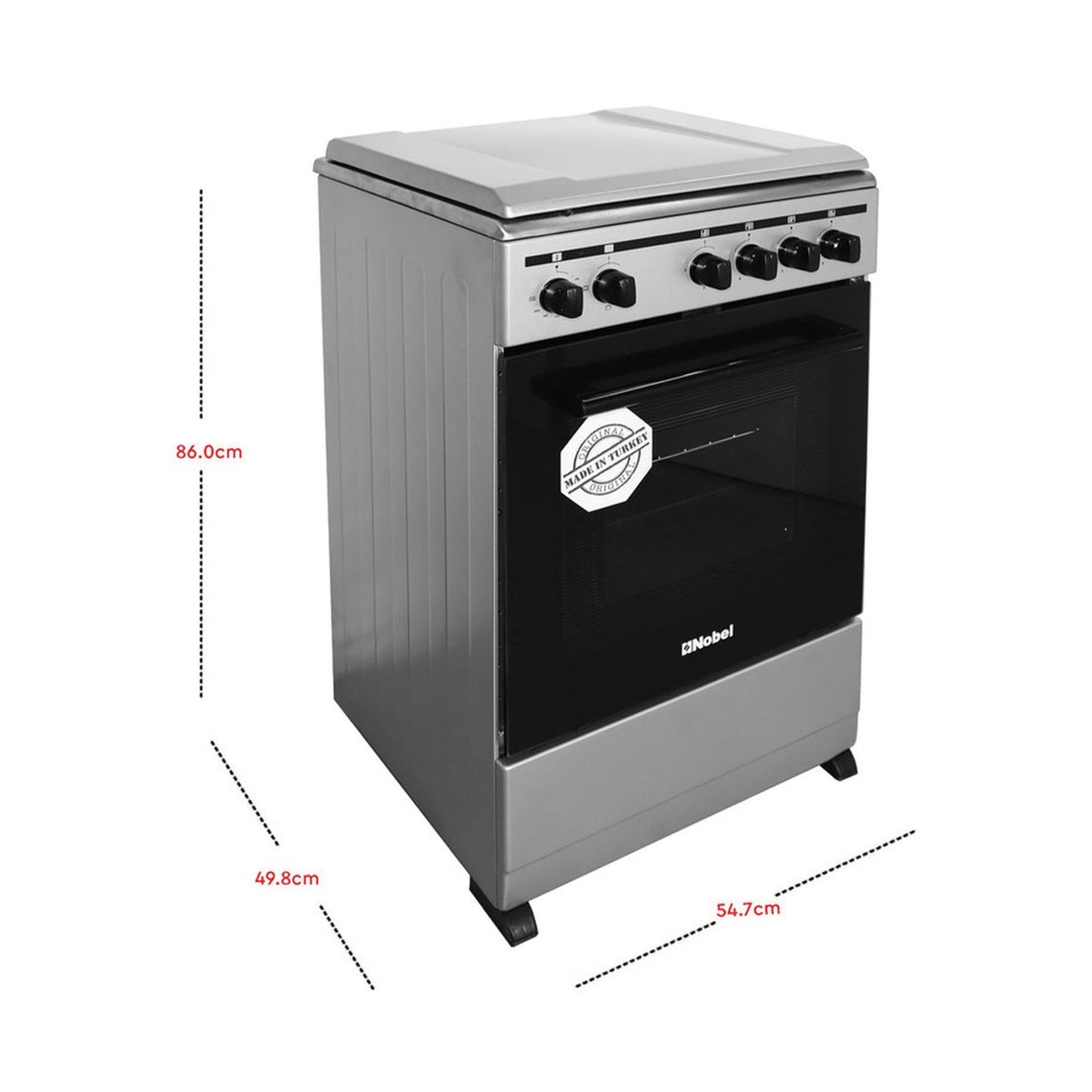 Nobel 50×50 cm 3 Gas Burners Gas 1 Hot Plate Electric Oven, NGC5300-S