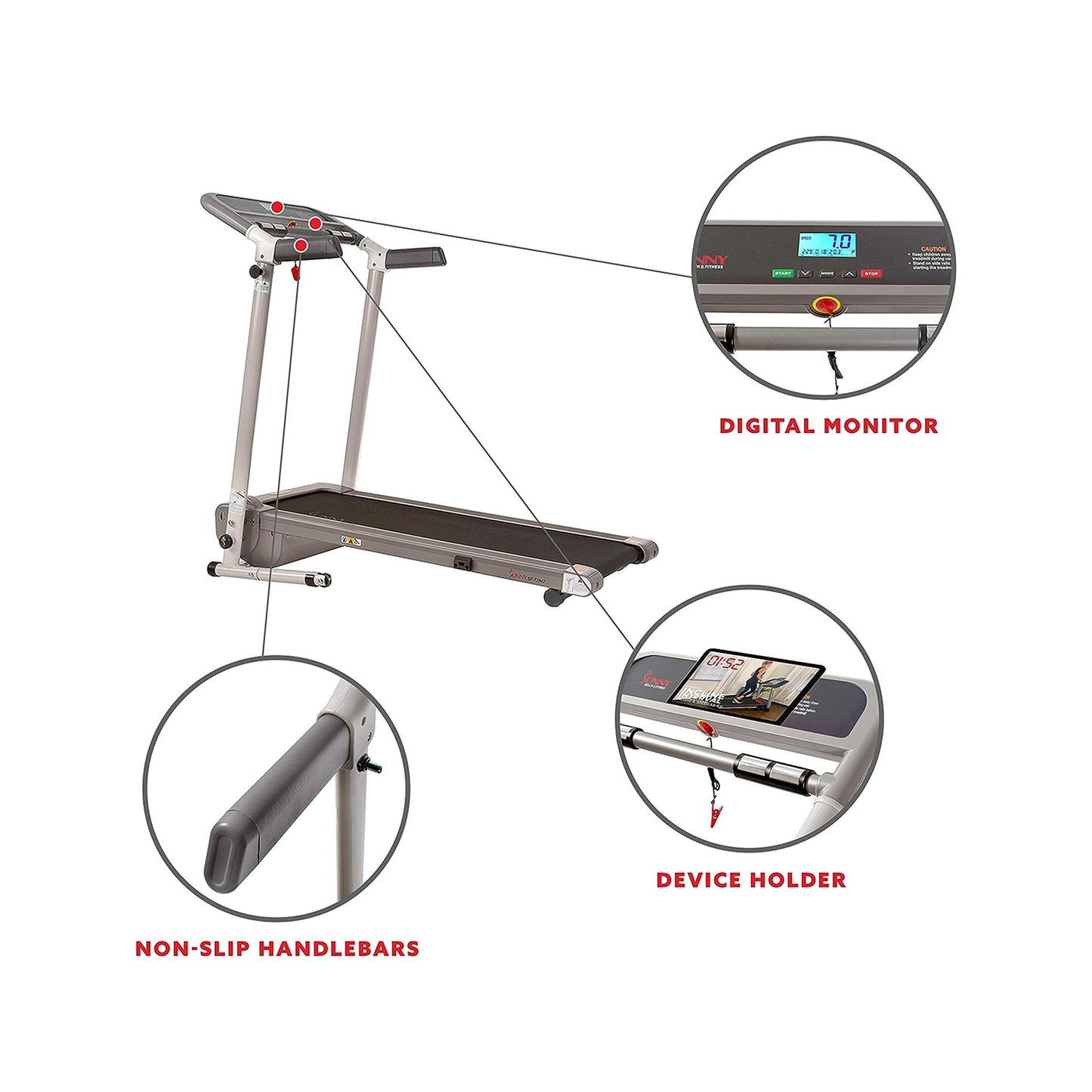 Sunny Health & Fitness Foldable Walking Treadmill, SF-T7942