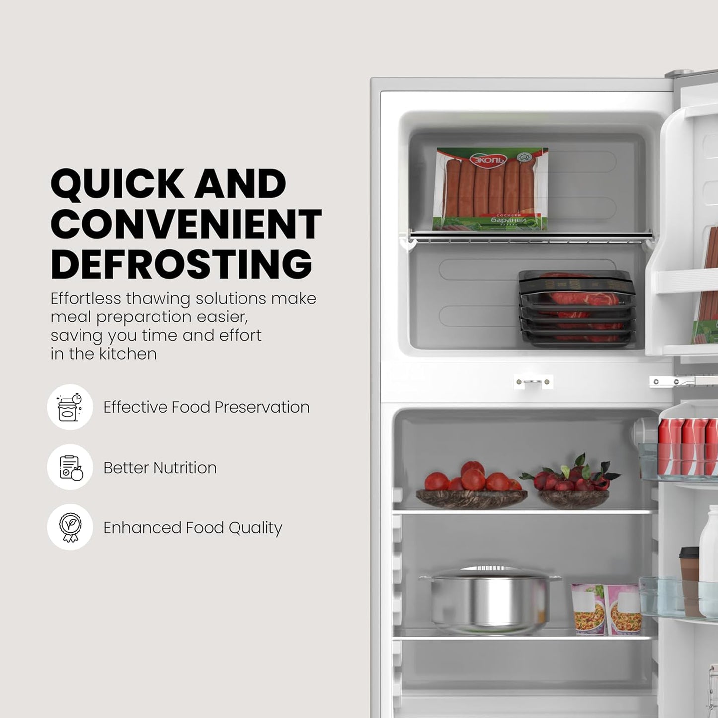 Nikai 200L Double Door Refrigerator, NRF200DN3M