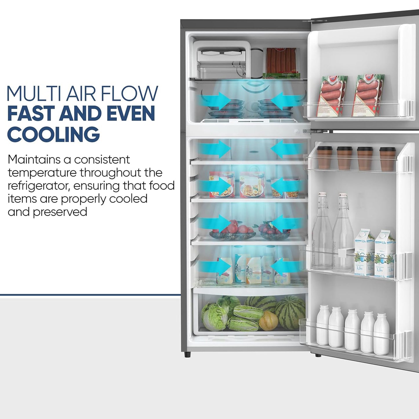 Nikai 300L Fully No Frost Double Door Refrigerator, NRF300FSS