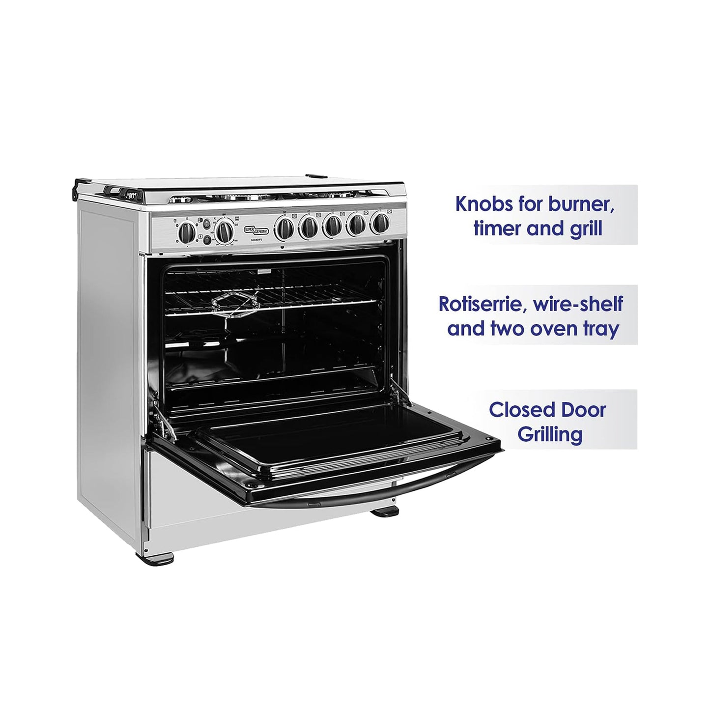 Super General 80X60 Free Standing Gas Cooker, SGC801FS