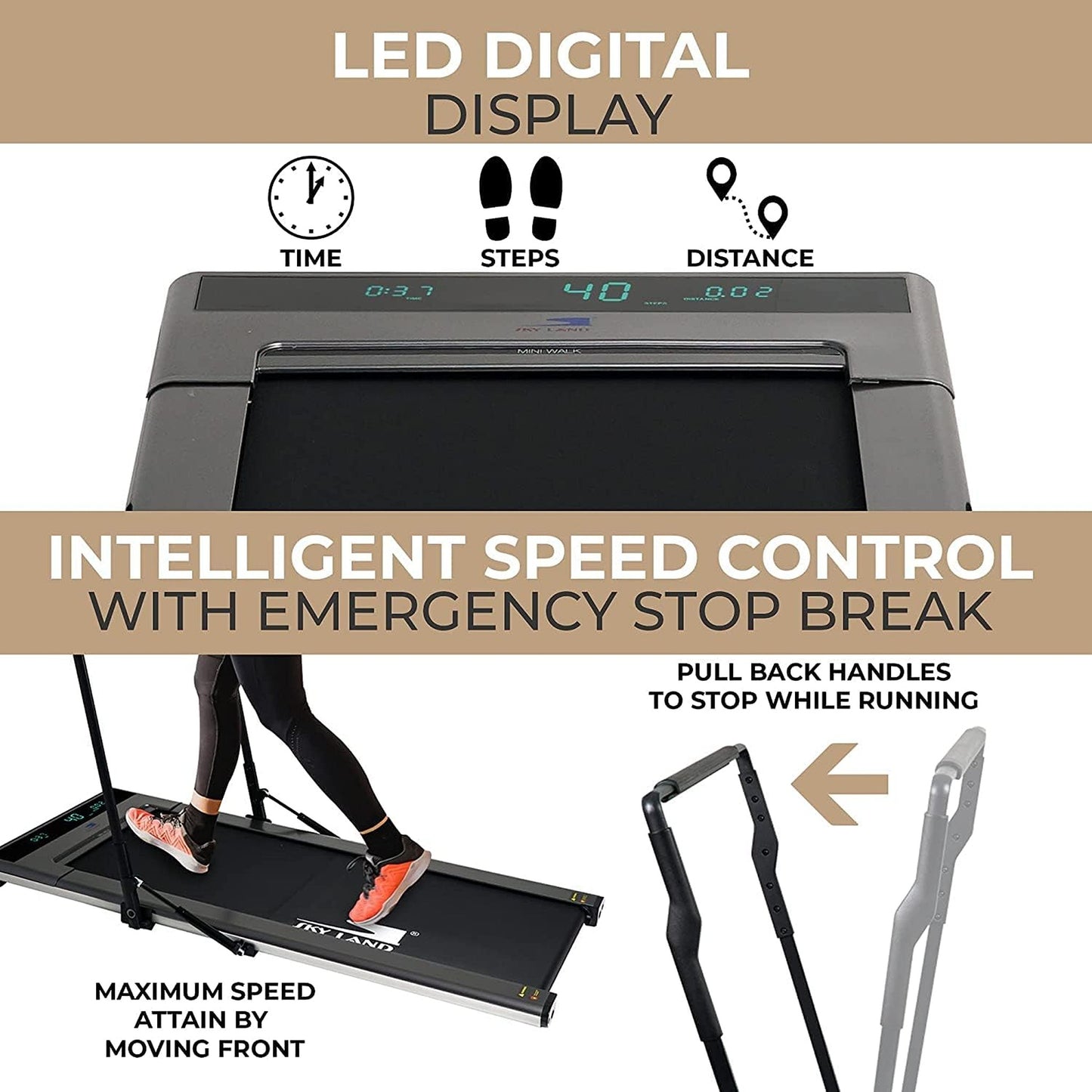 Sky Land Mini Walker Treadmill with Hydraulic Handle, EM-1200S-G