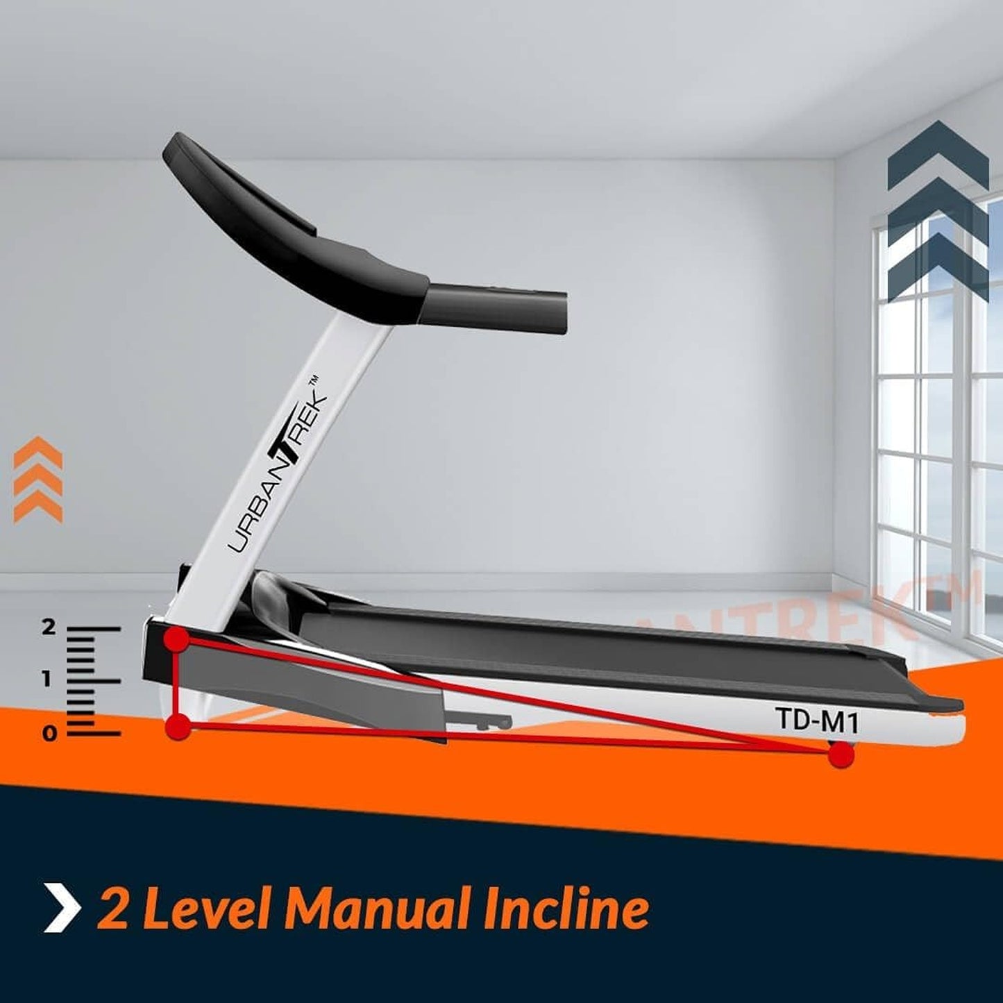 PowerMax 4HP Motorized Plug and Run Treadmill, TD-M1