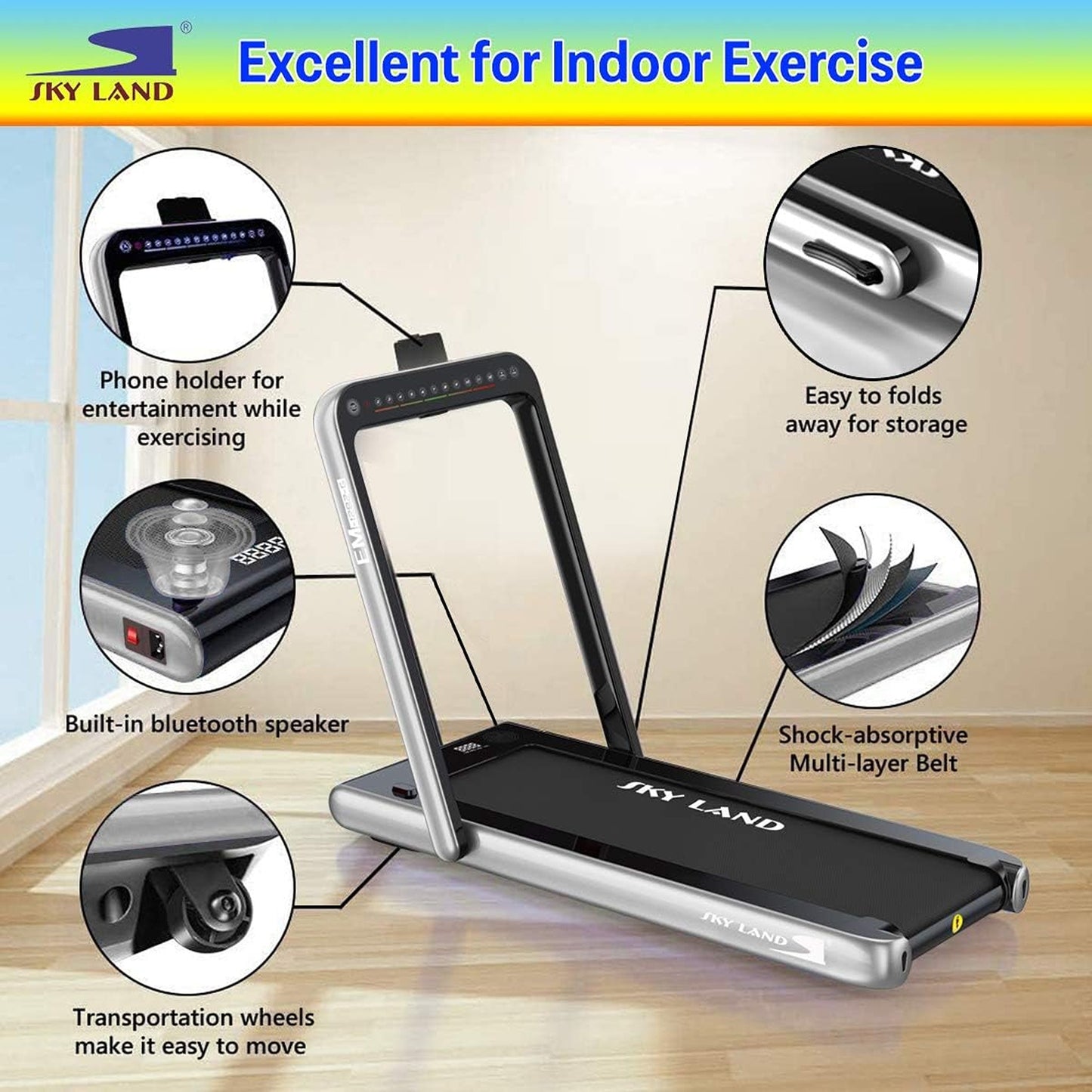 Sky Land Waking and Running Pad Treadmill, EM-1282-G