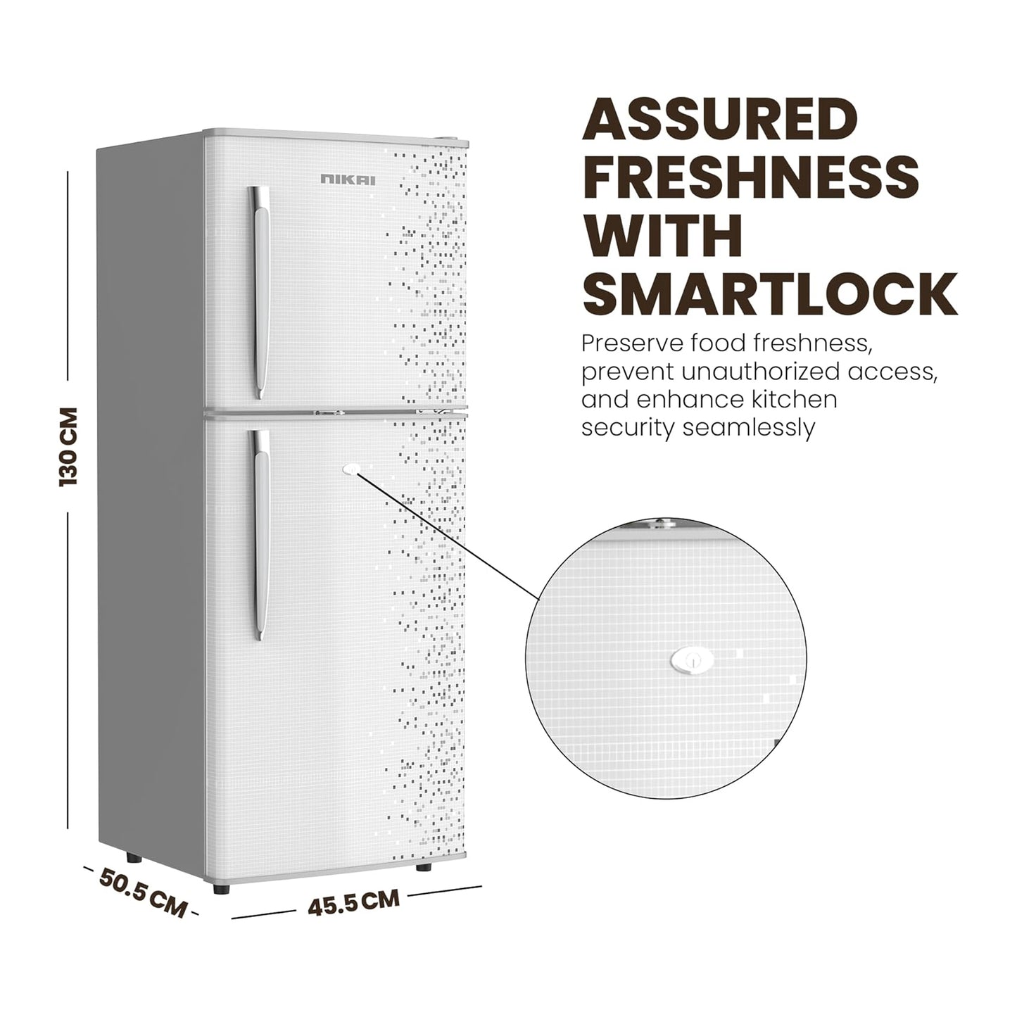 Nikai 200L Double Door Refrigerator, NRF200DN3M