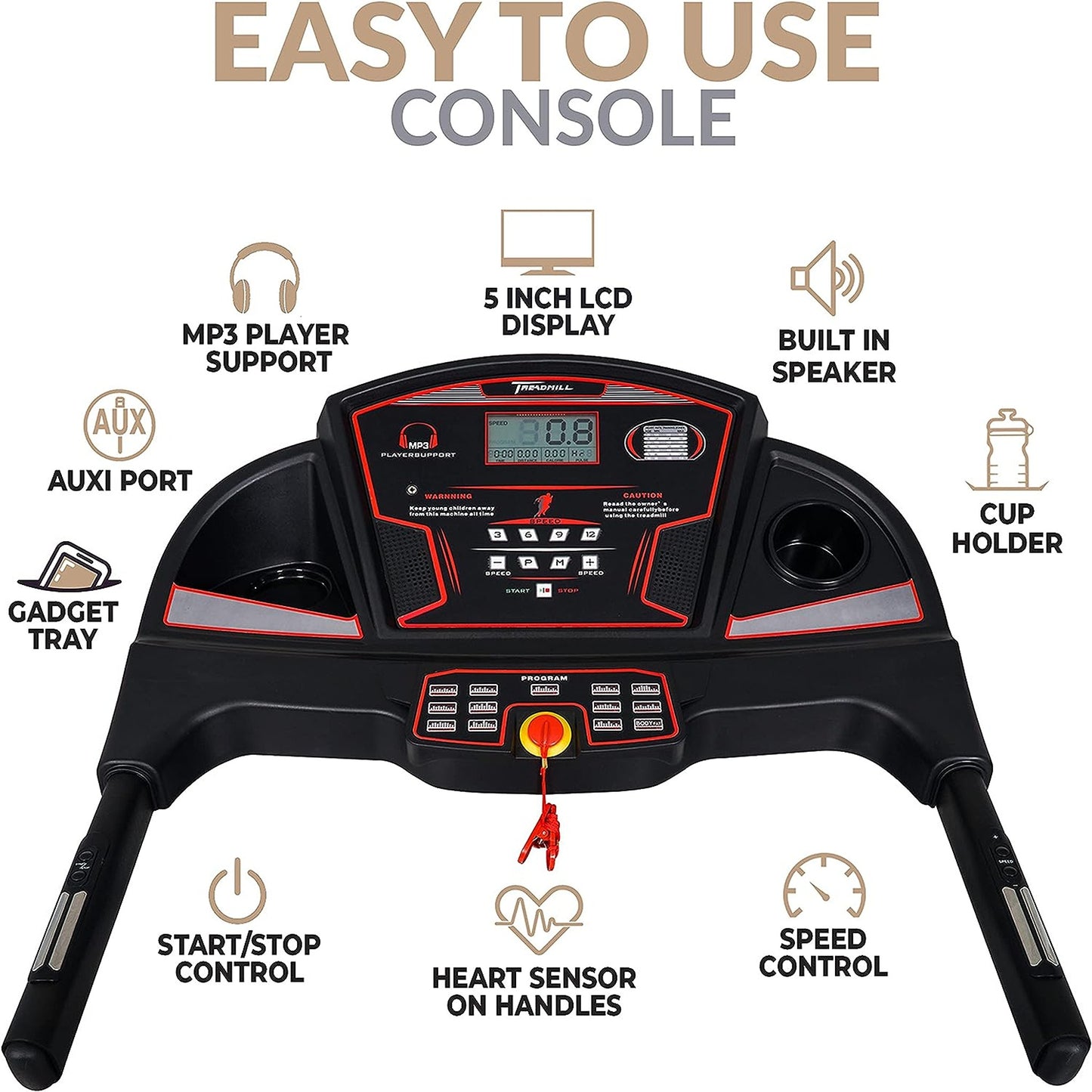 SKY LAND 4 In 1-Massager Foldable Motorized Treadmill, EM-1242