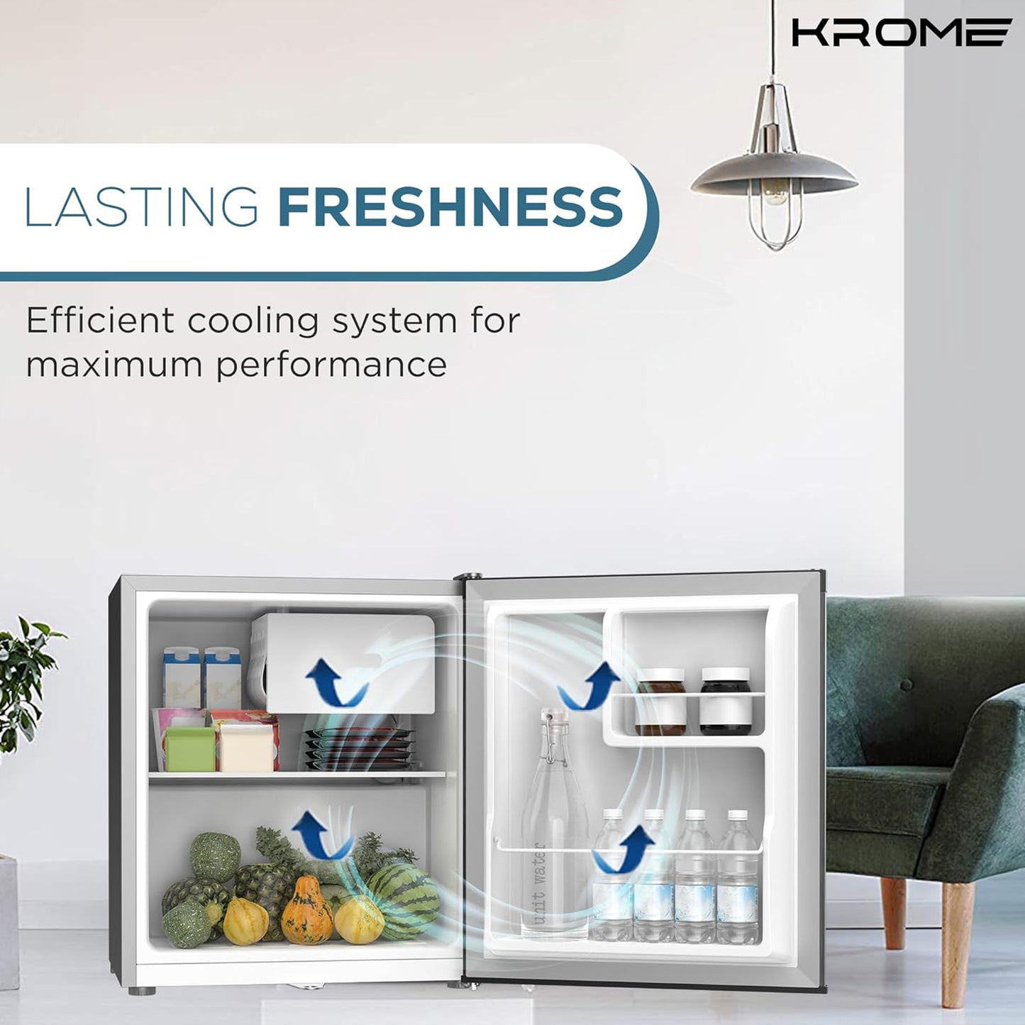 Krome 60L Single Door Refrigerator, KR-RDC 60H