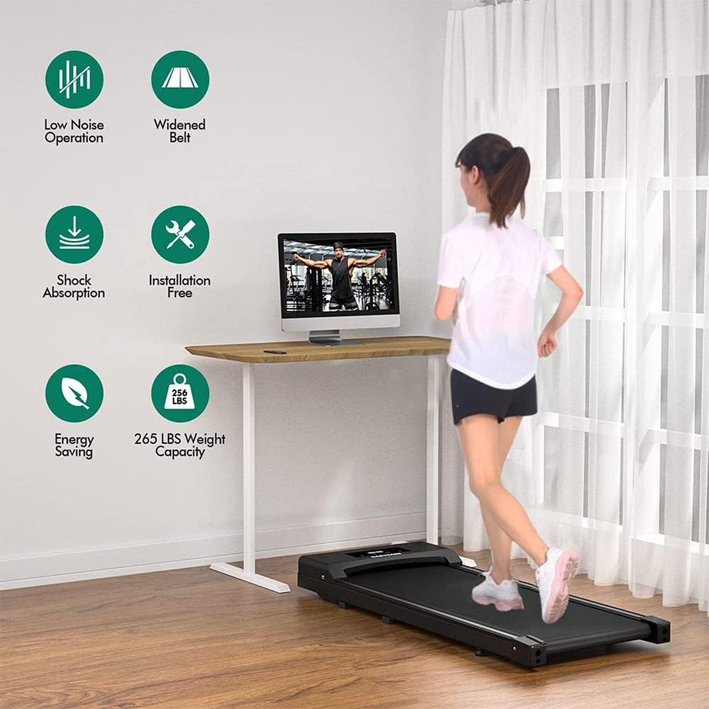 2 in 1 Walking Pad Desk Treadmill, C1