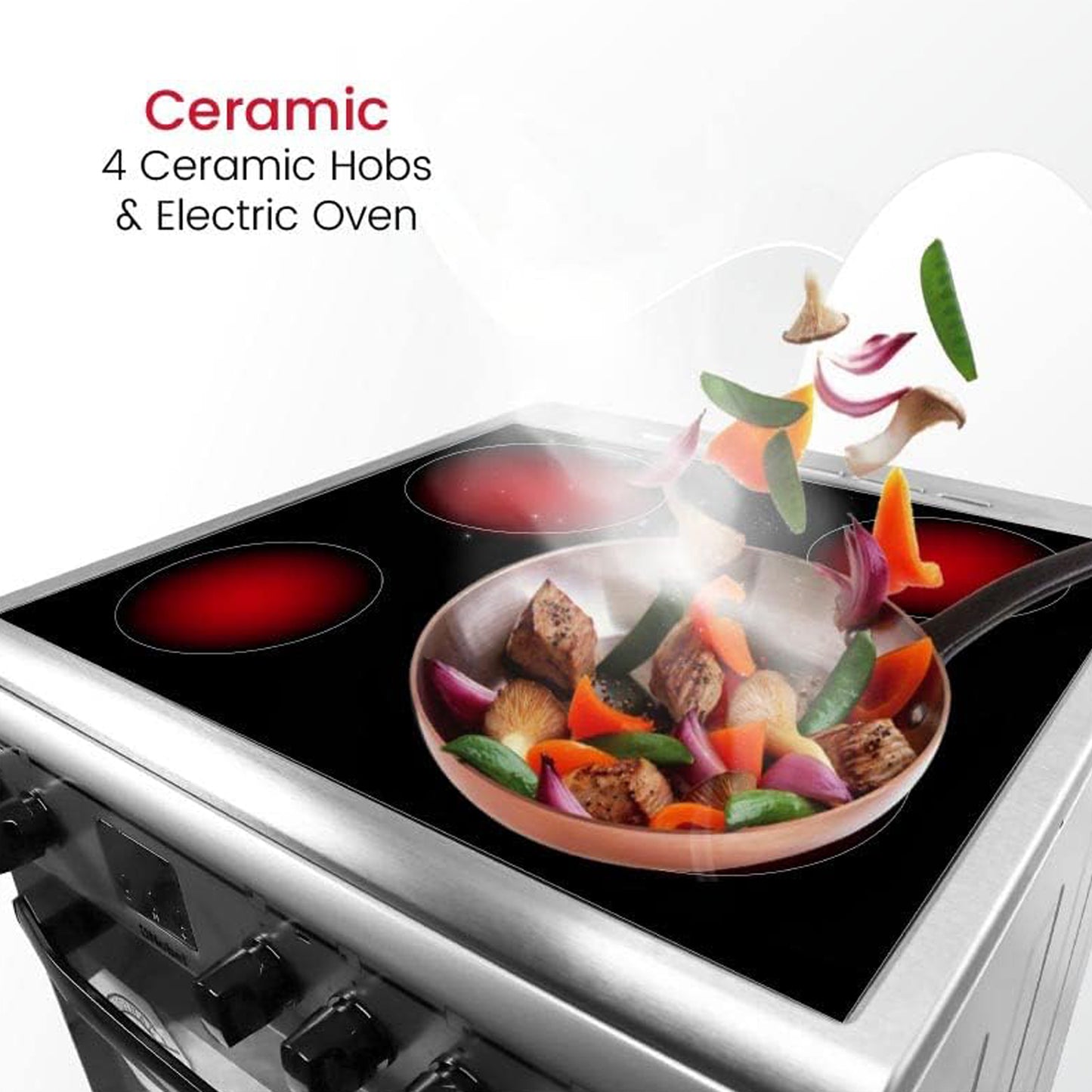 Nobel 60 x 60 Ceramic Cooker with Electric Grill & Oven, NGC60VTC