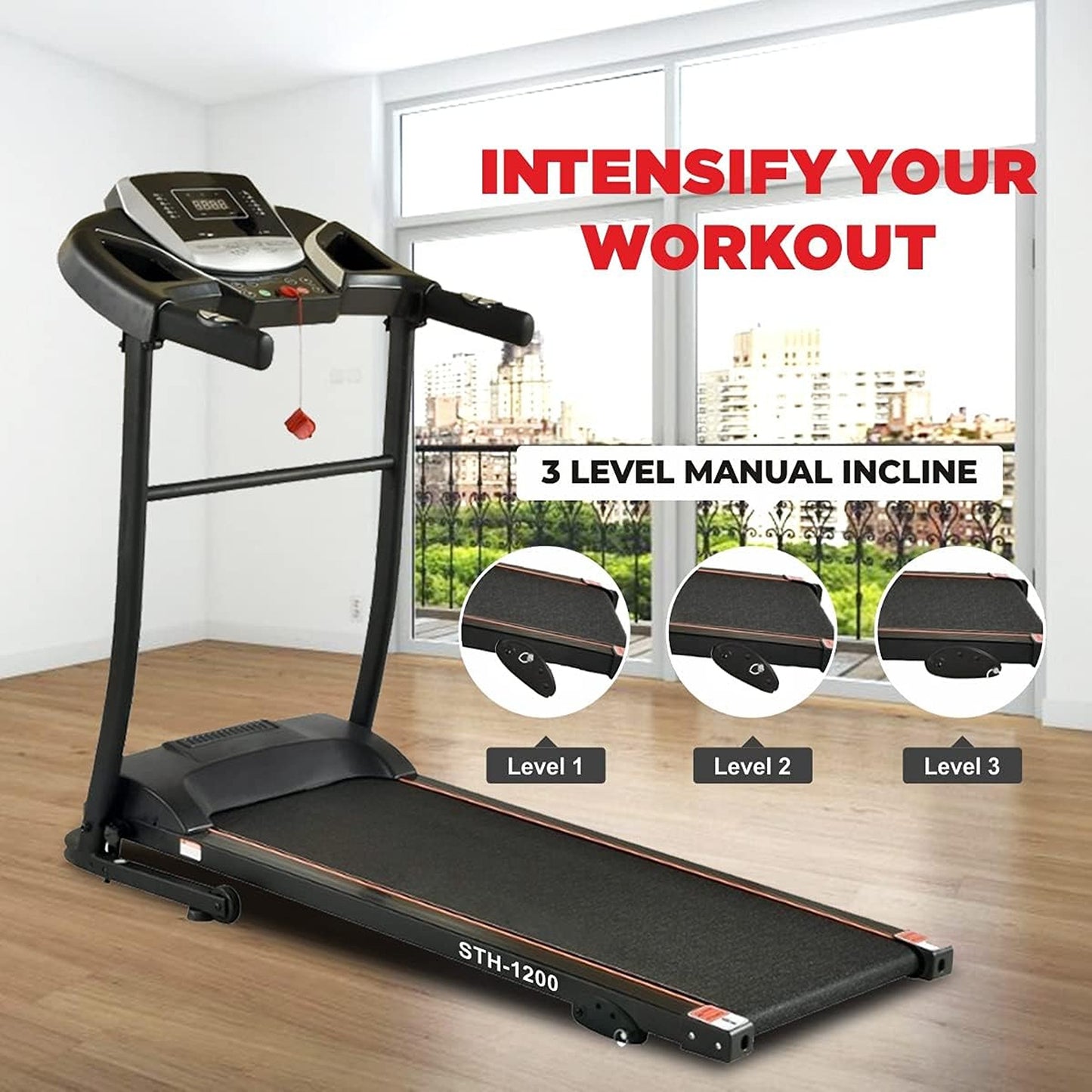 Sparnod Fitness 3HP Automatic Motorised Treadmill, STH-1200
