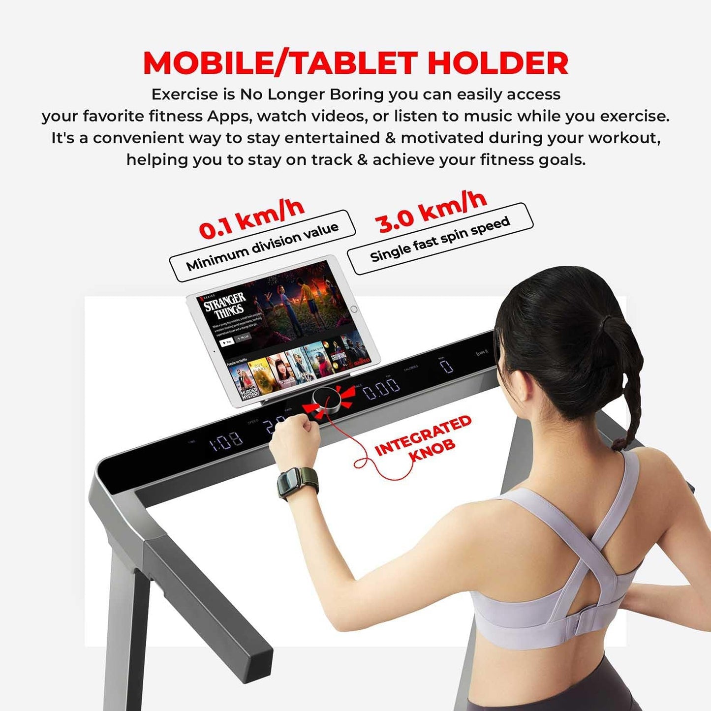 Sparnod 180 Degree Folding Running Deck Treadmill, STH-3090