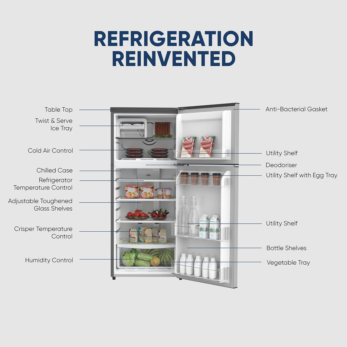 Nikai 300L Fully No Frost Double Door Refrigerator, NRF300FSS