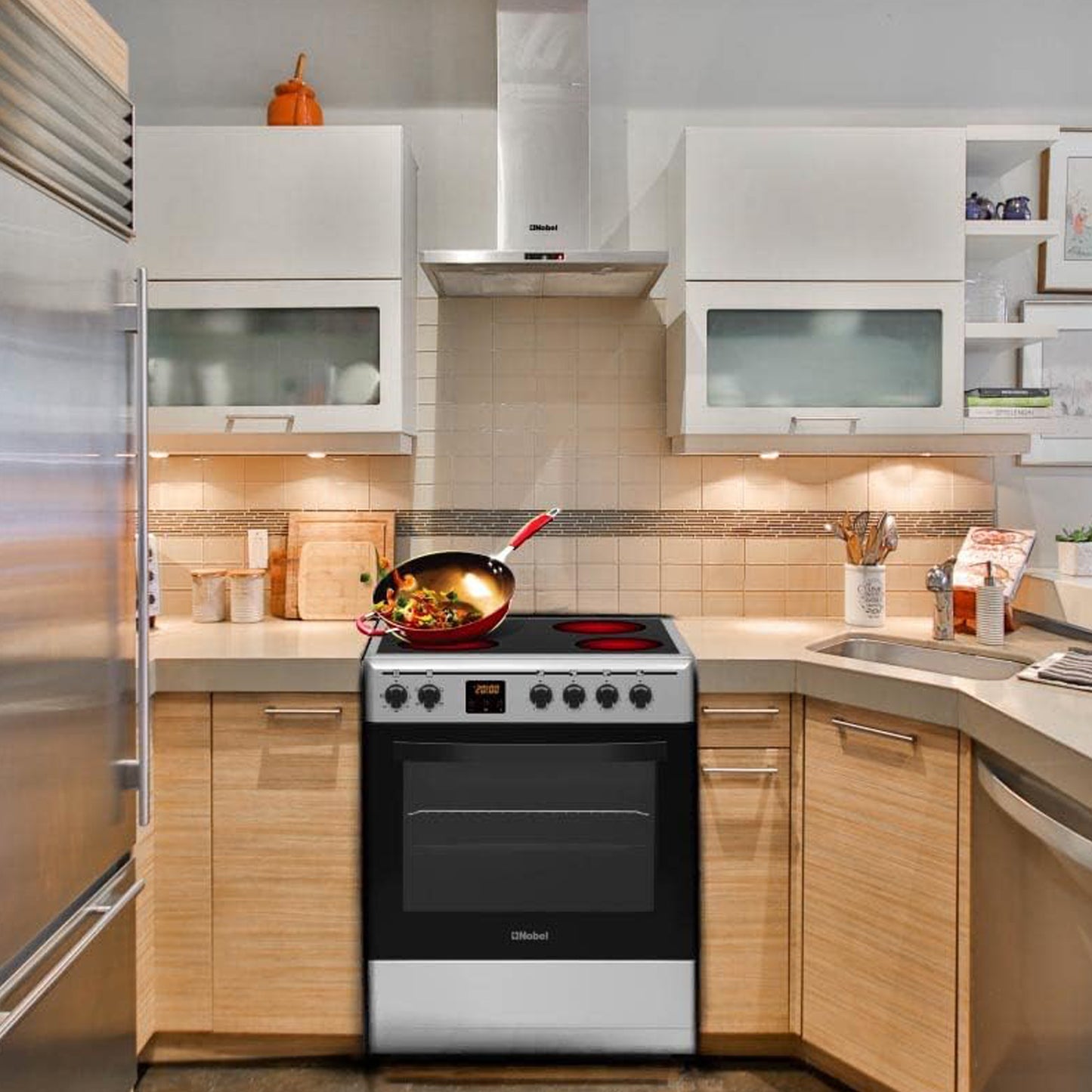 Nobel 60 x 60 Ceramic Cooker with Electric Grill & Oven, NGC60VTC