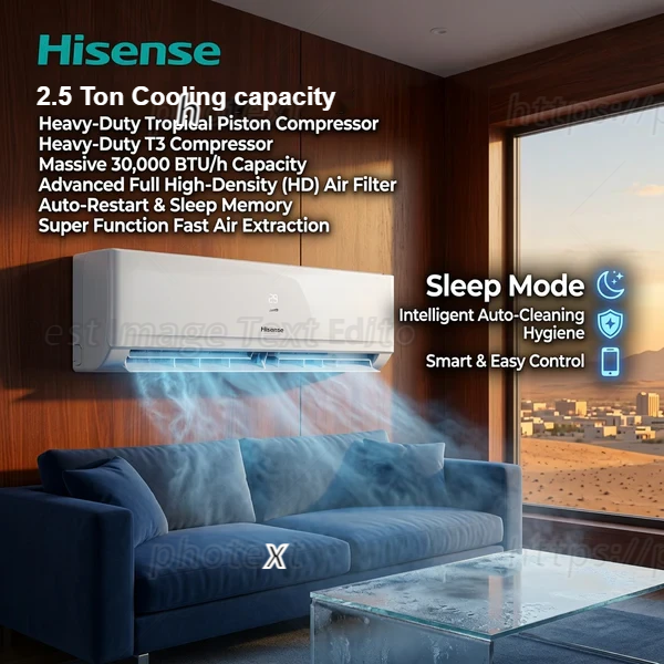 Hisense 2.5 Ton T3 Piston Air Conditioner, AS-30CT4FDKDA03