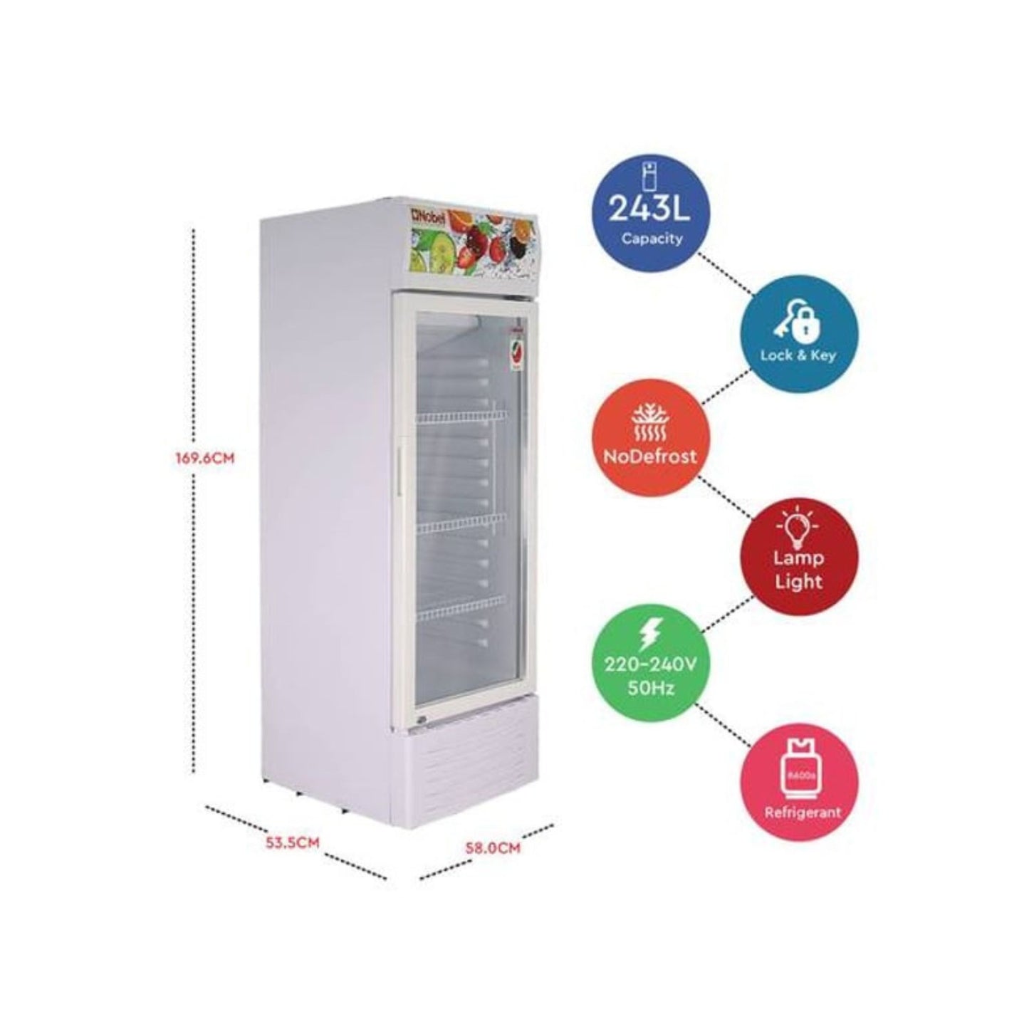 Nikai 243L Showcase Chiller, NSF-24