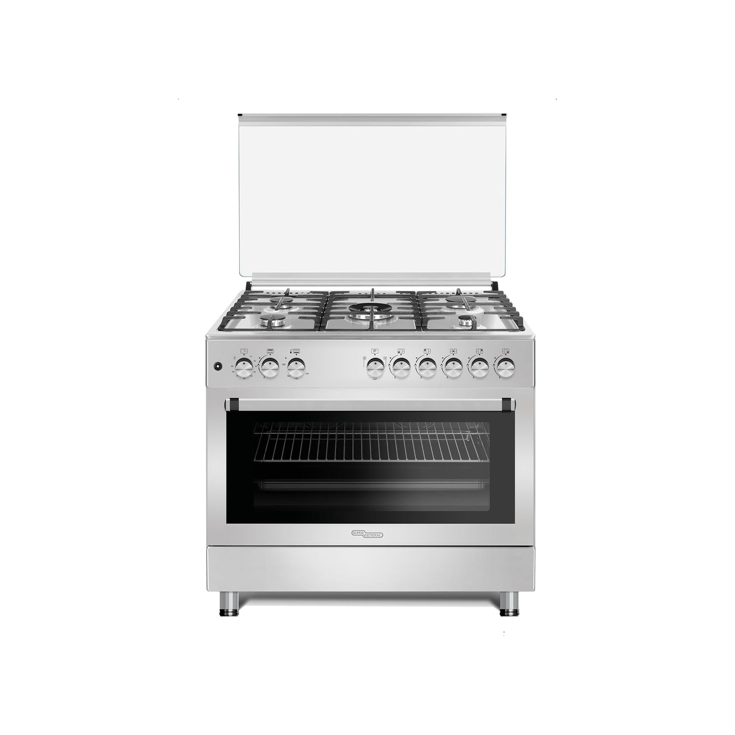 Super General 90X60 Cm 5 Burner Cooking Range with Turbo Fan, SGC9607FSHGF