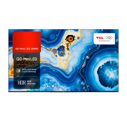 TCL 65 inch Android Smart QLED Mini LED TV - 4K - 144Hz, 65QM8B