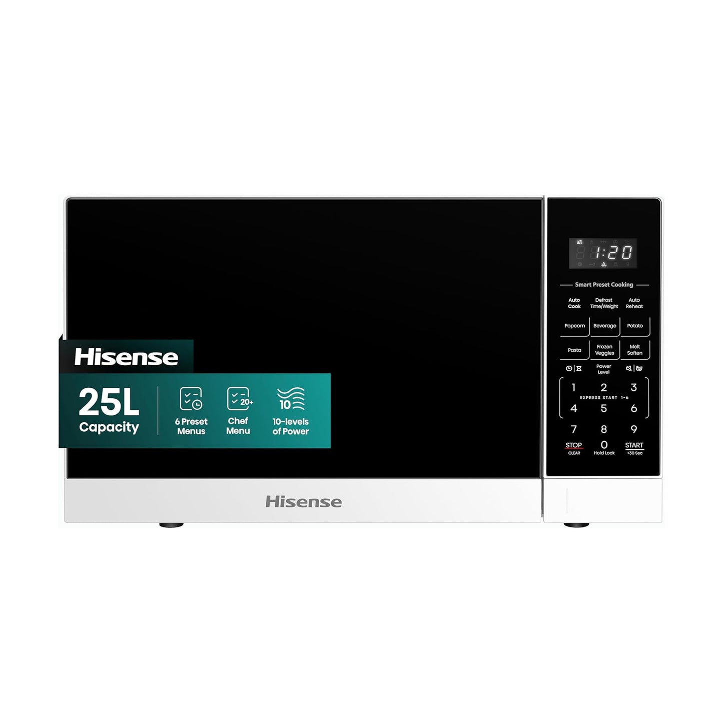 Hisense 25L Large Solo Microwave Oven, HMAS2509WP