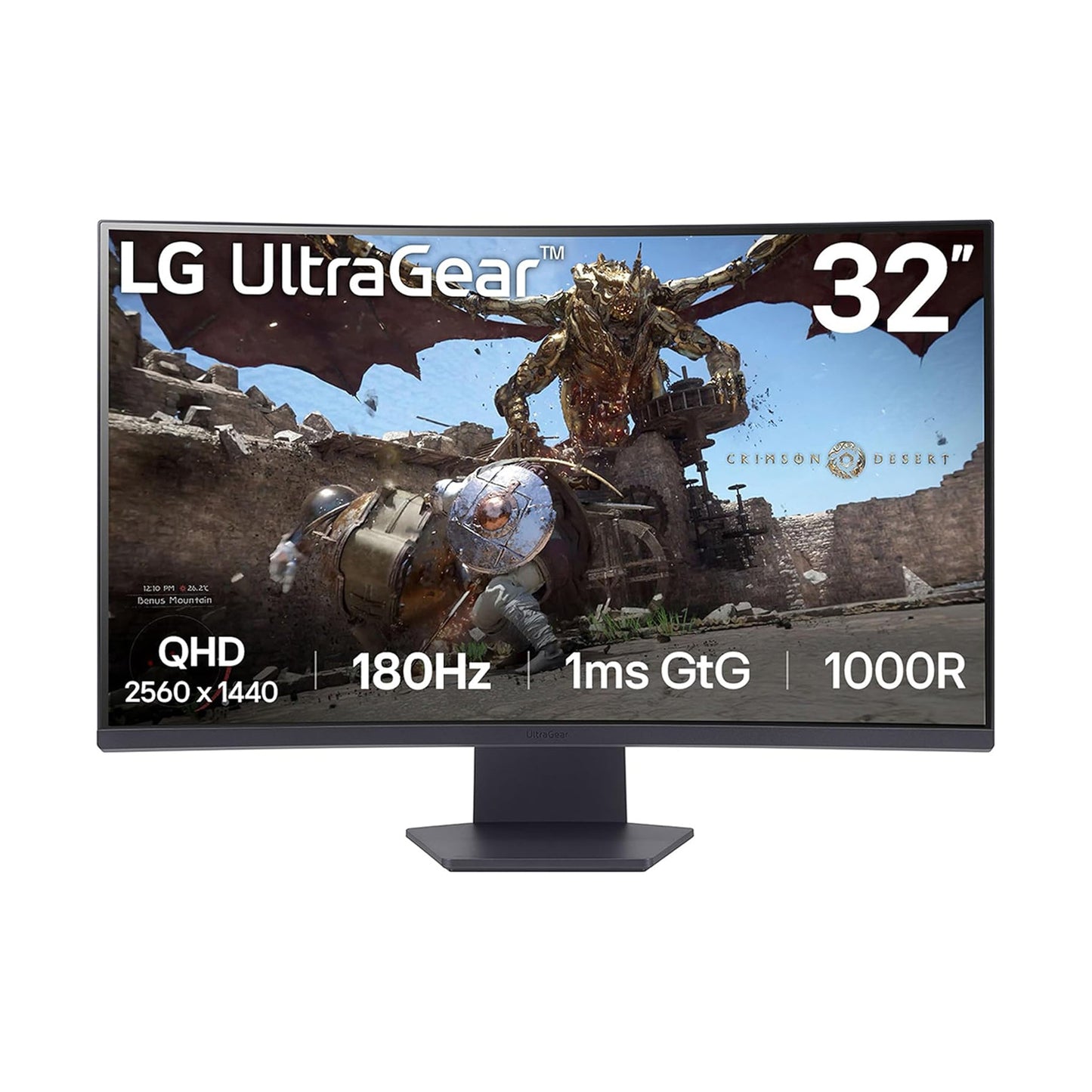 LG 32 inch Ultragear Curved Gaming Monitor QHD - 180Hz, 32GS60QC-B