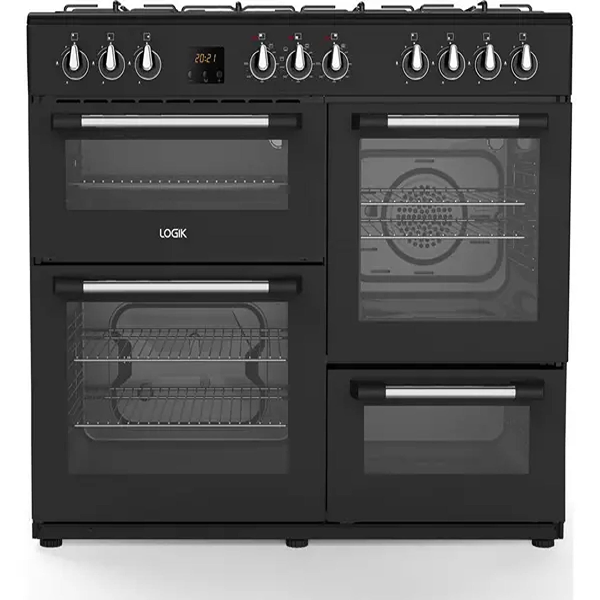 Logik 100X60 7 Burner Dual Fuel Range Cooker, LRC100B21