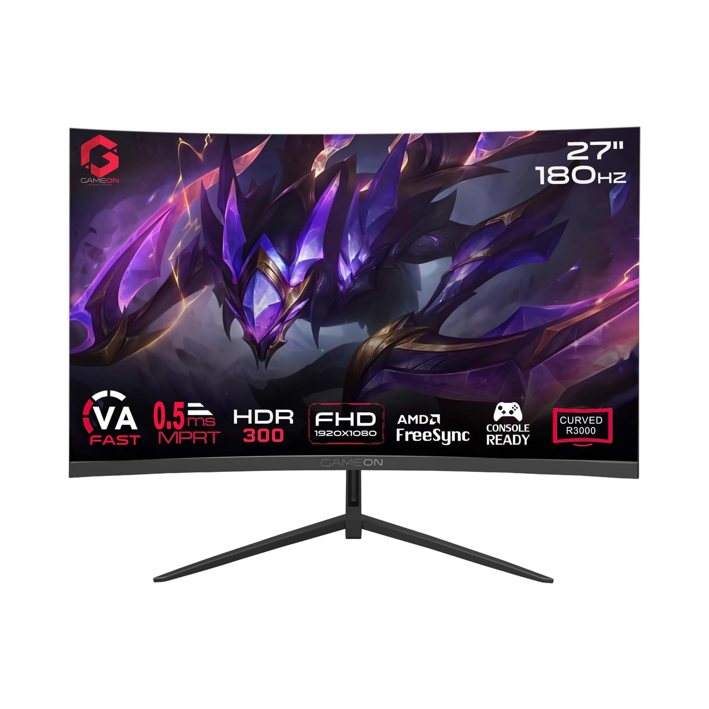 GAMEON 27” Curved Gaming Monitor, GOC27F180VA