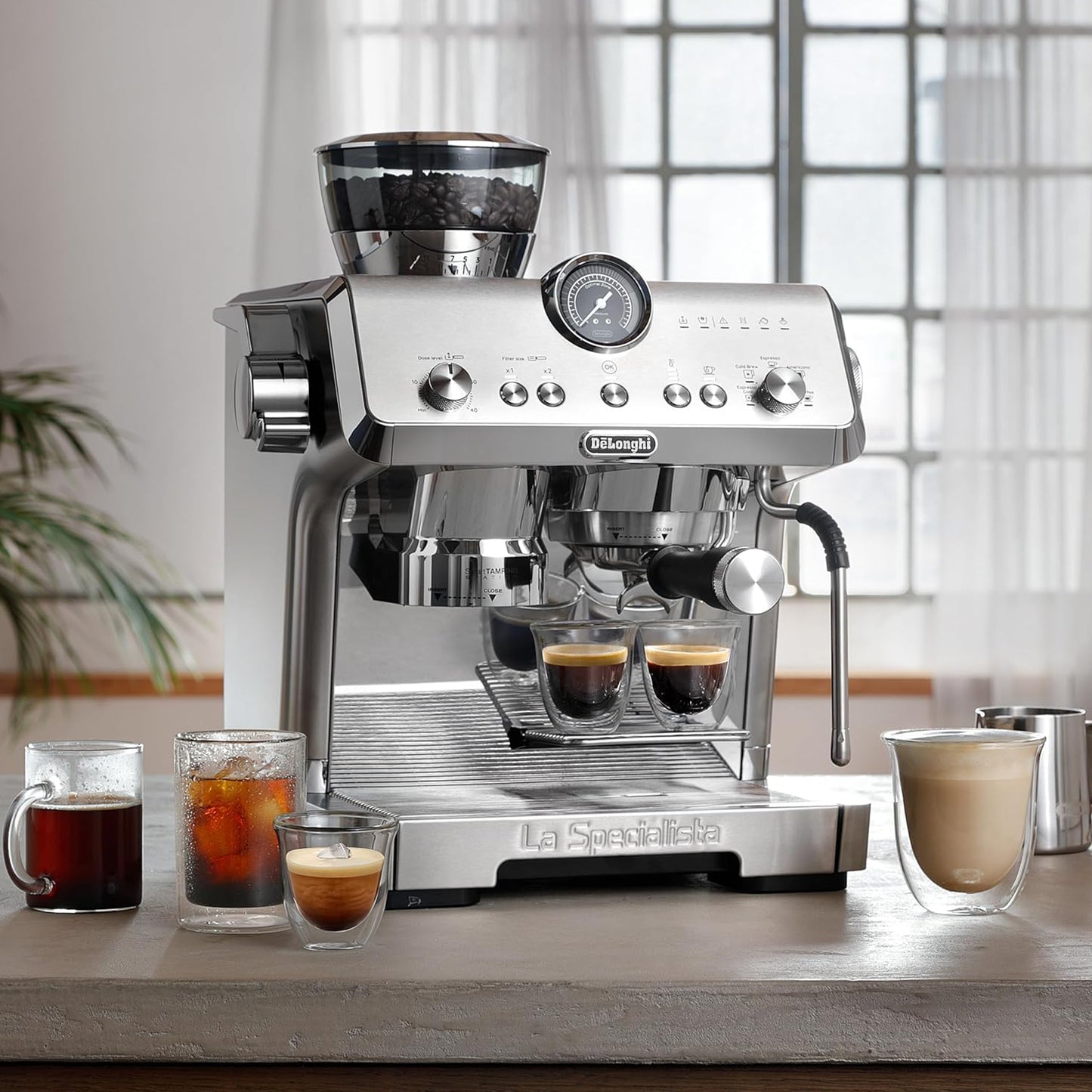 De'Longhi Cold Brew La Specialista Opera Semi-Automatic Barista Espresso Machine, EC9555.M