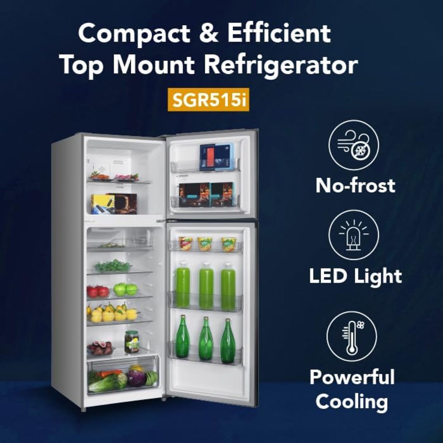 Super General 515L Inverter Double Door Refrigerator, SGR515IE