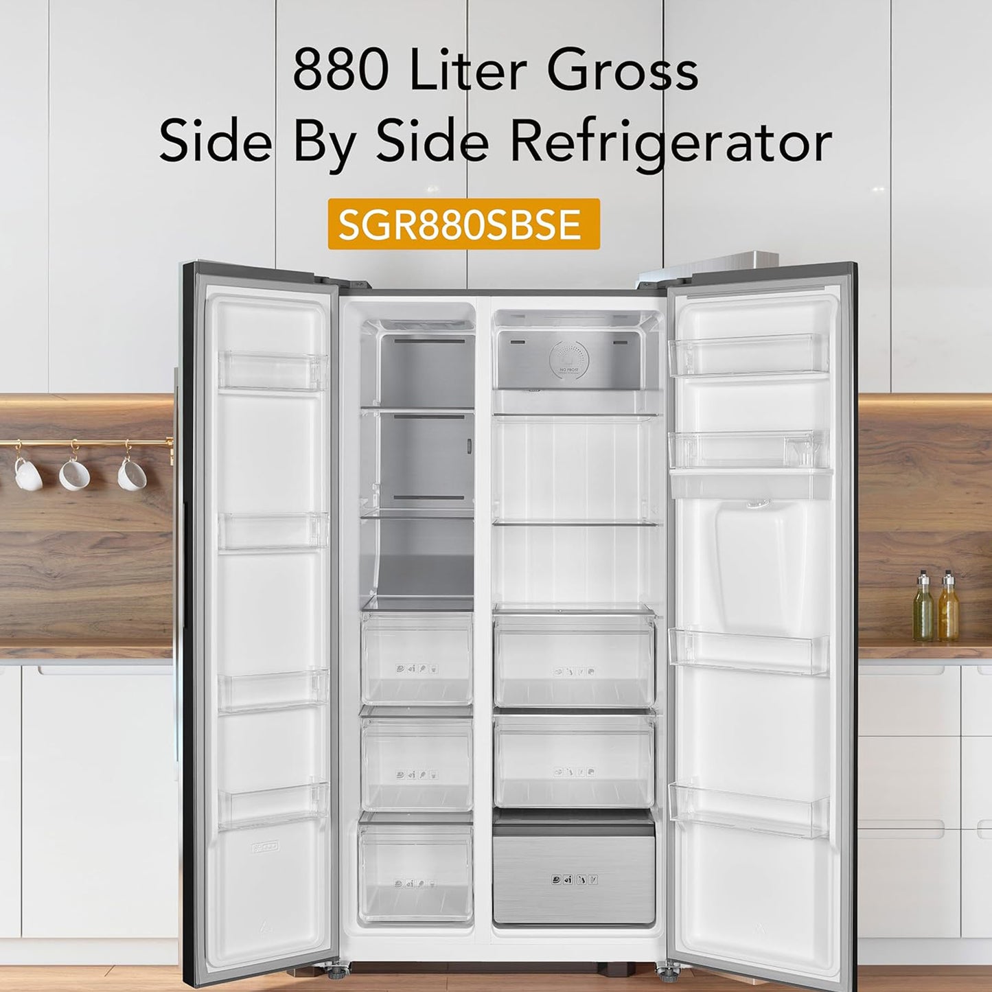 Super General 880L Side by Side Refrigerator, SGR880SBSE
