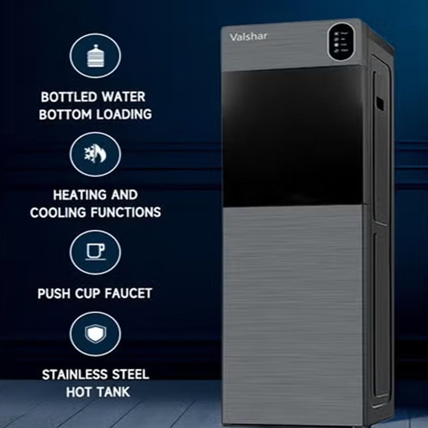 Valshar 3 Taps Bottom Loading Water Dispenser, LSY1