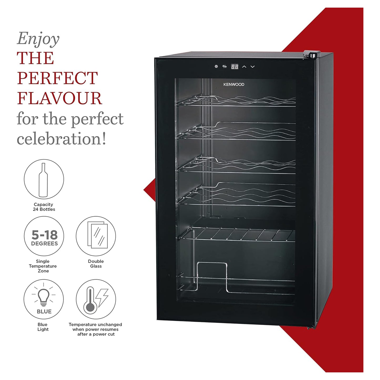 Kenwood 24 Bottles Beverage Cooler, BCM24.000BK
