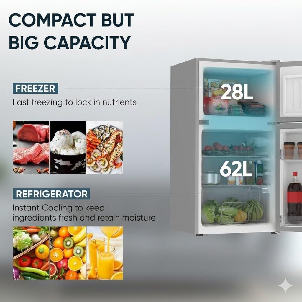 Nikai 135L Double Door Refrigerator, NRF-135DDS