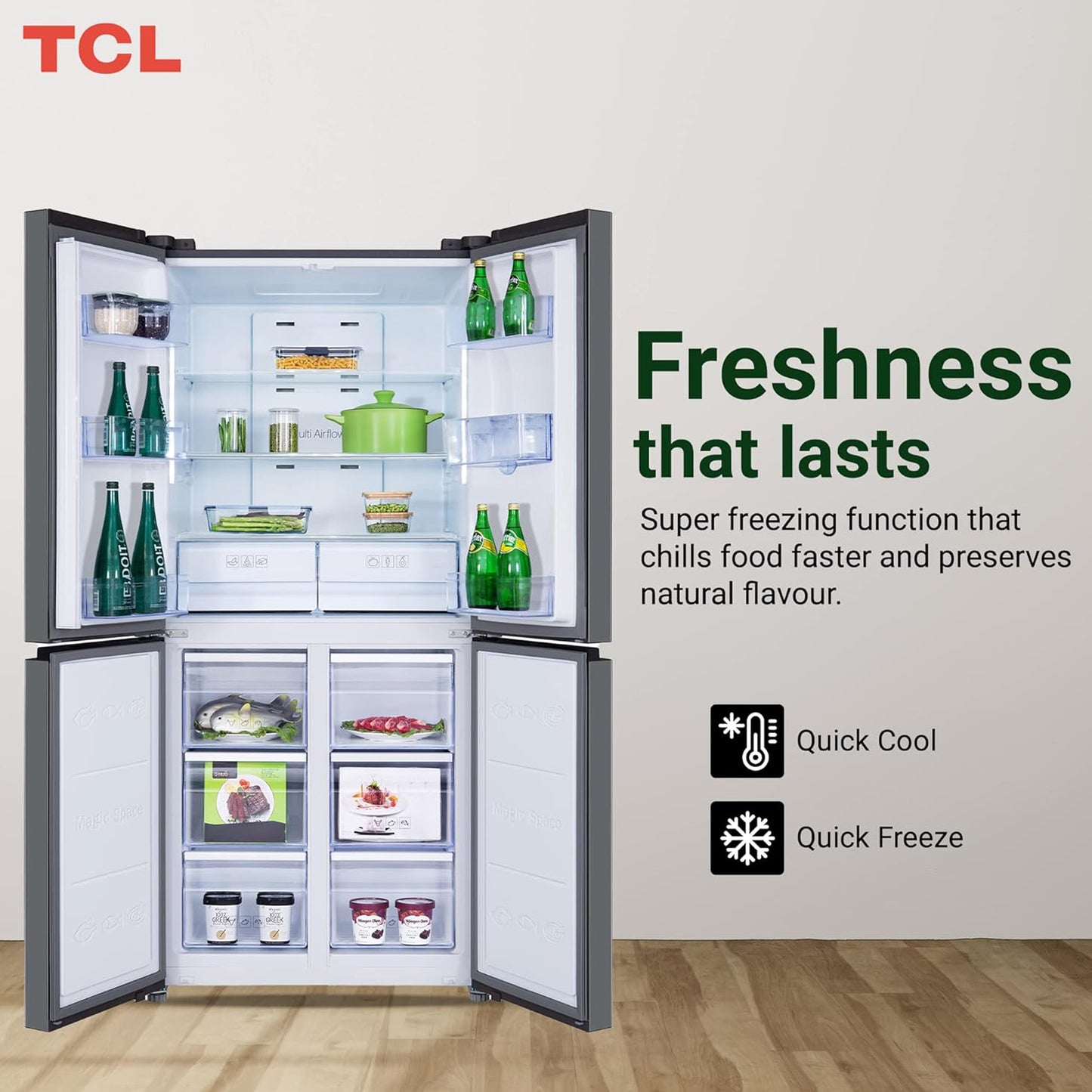 TCL 560L Inverter French Door Refrigerator, P560CDN