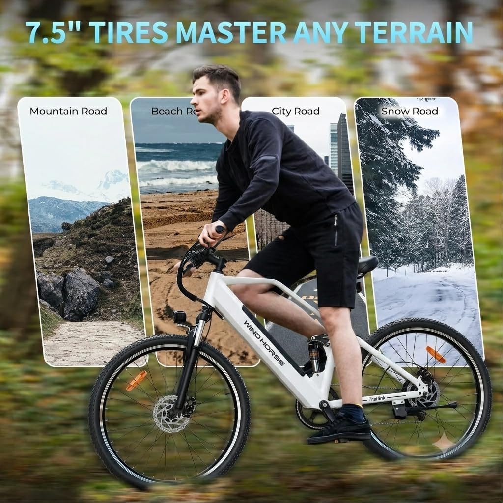 Wind Horse Urban Commuter E Bike - White, F3
