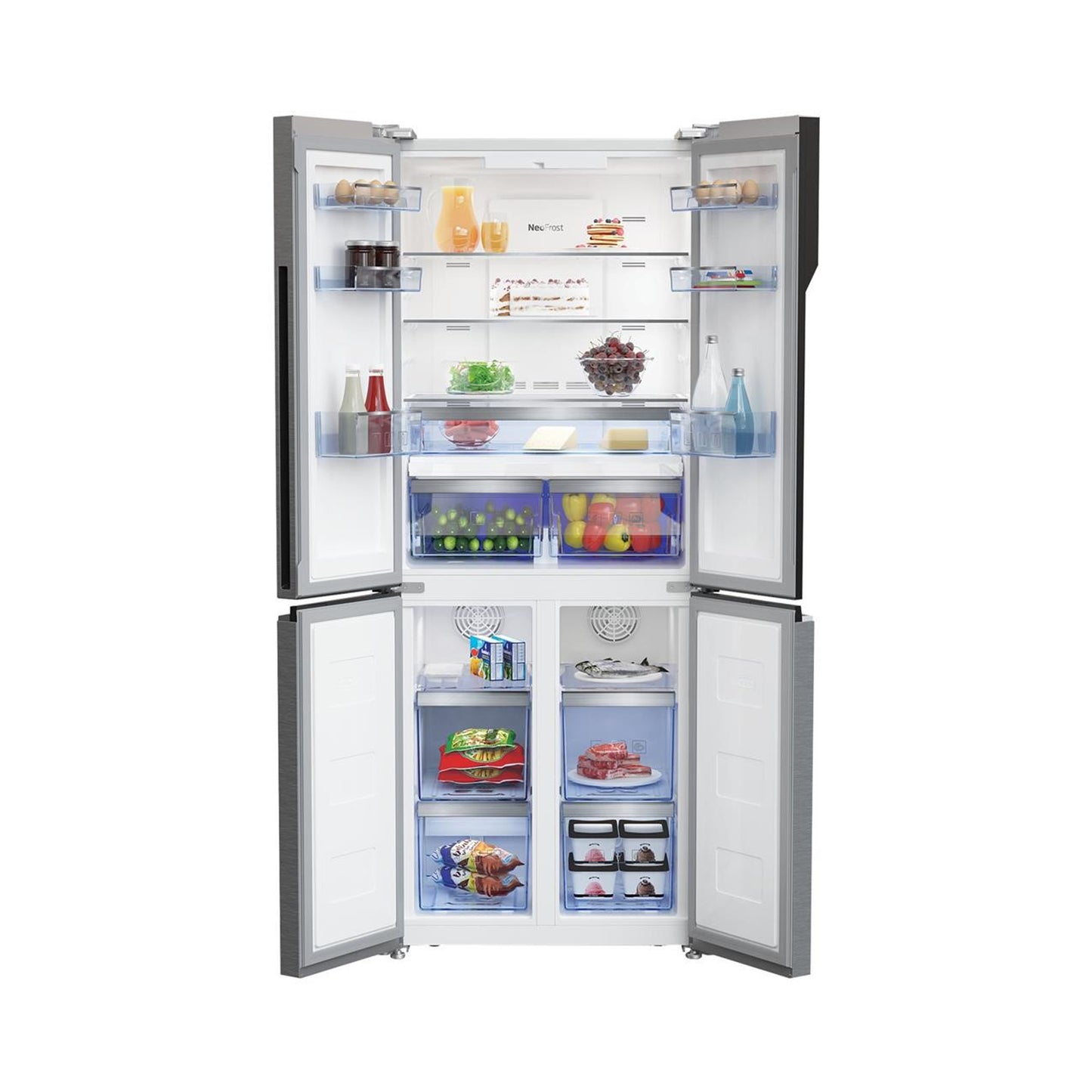 Beko 450L 4 Door Frost Free Refrigerator, GNE480E20FX