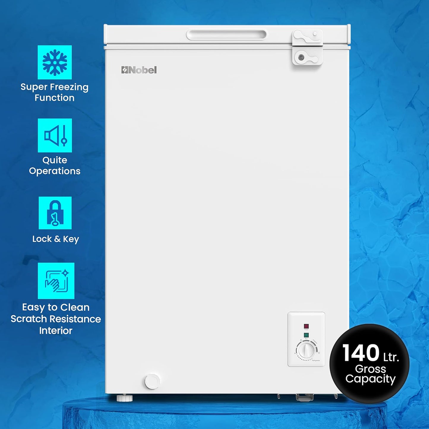 Nobel 145L Single Door Chest Freezer, NCF145