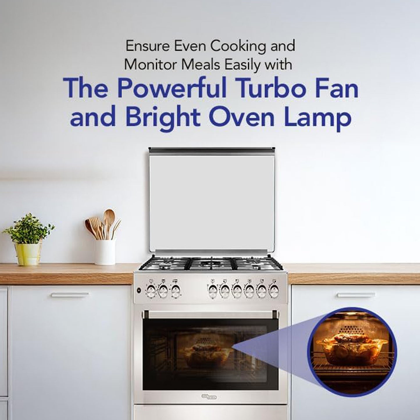 Super General 90X60 Cm 5 Burner Cooking Range with Turbo Fan, SGC9607FSHGF