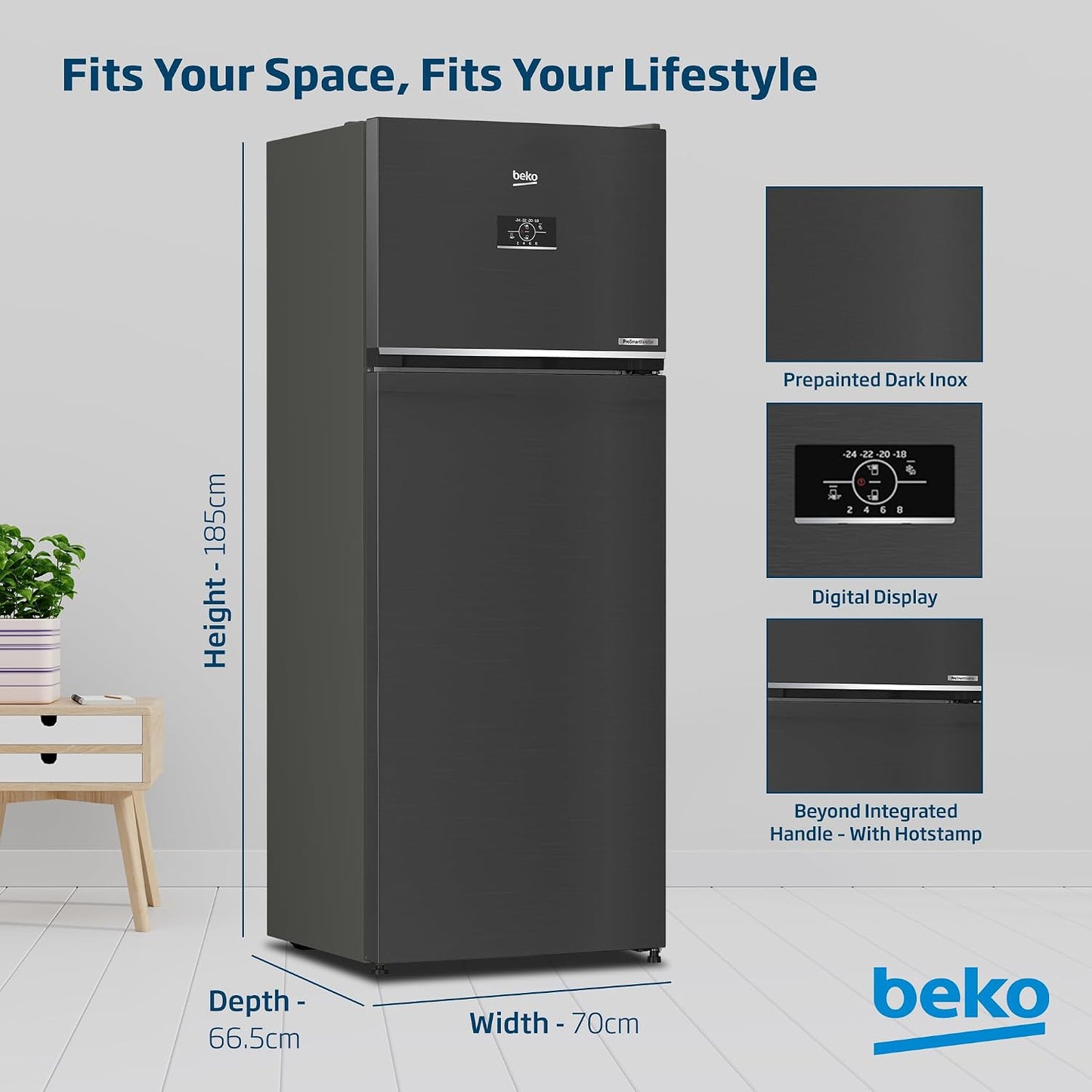 Beko 455L Top Mount Refrigerator, RDNG455DDI