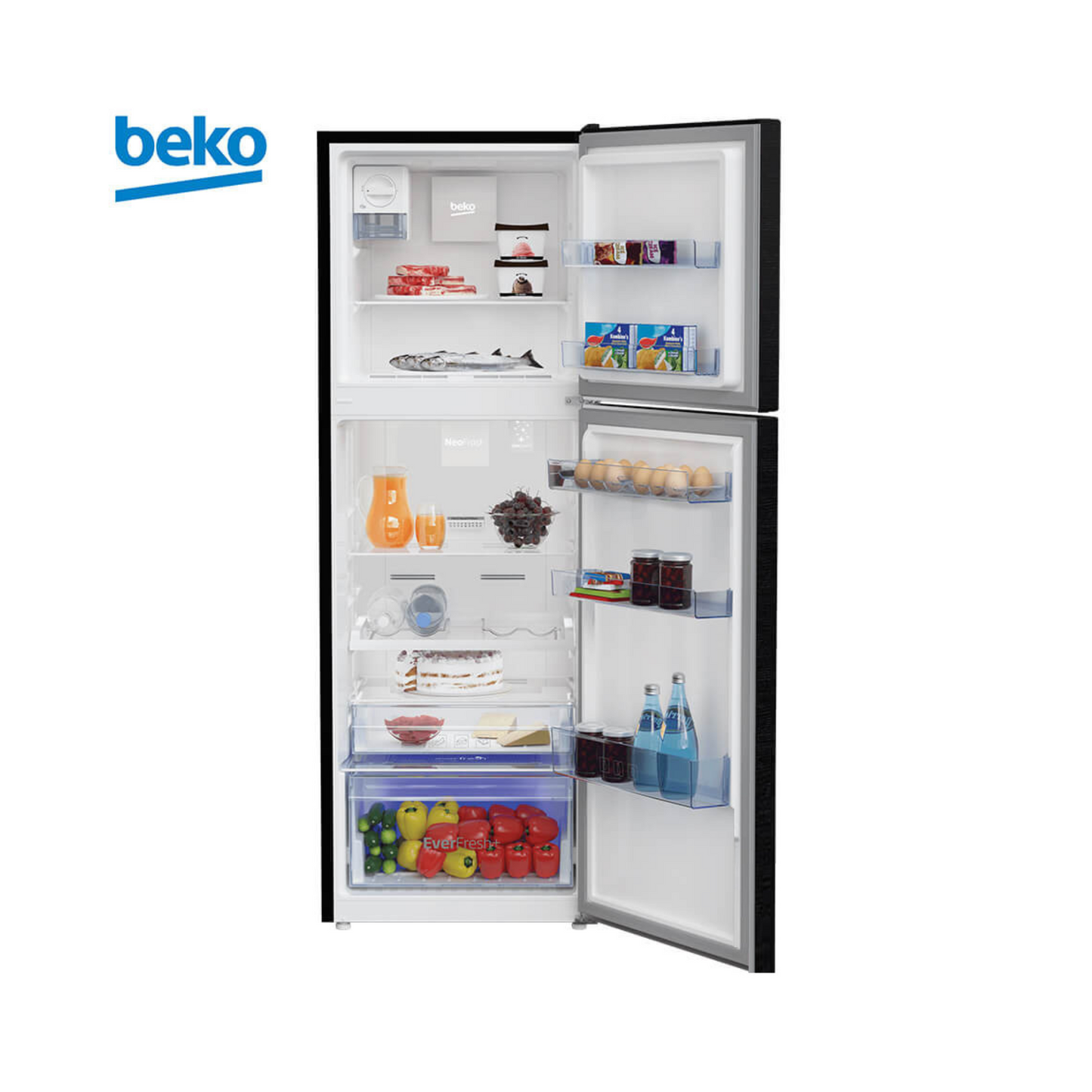 Beko 360L Double Door Refrigerator, RDNT360E20VZWB