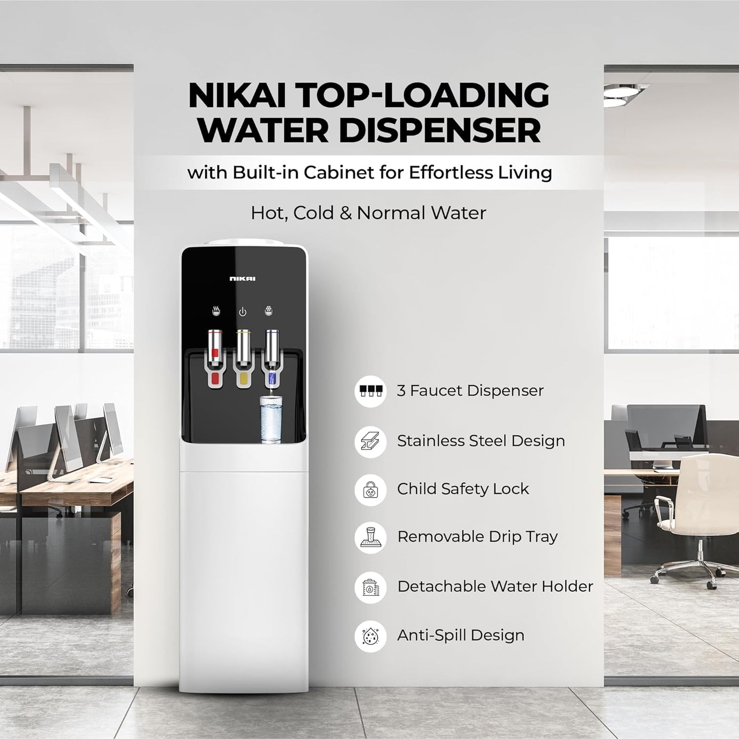 Nikai Top Loading Water Dispenser, NWD1400R
