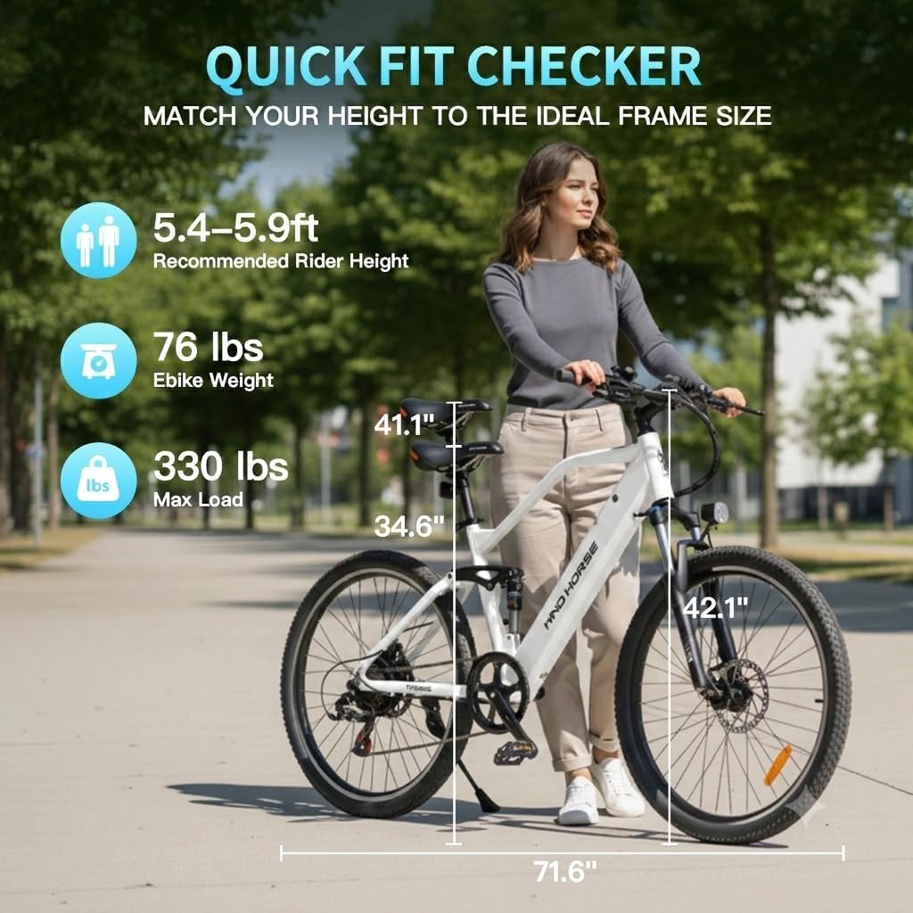 Wind Horse Urban Commuter E Bike - White, F3