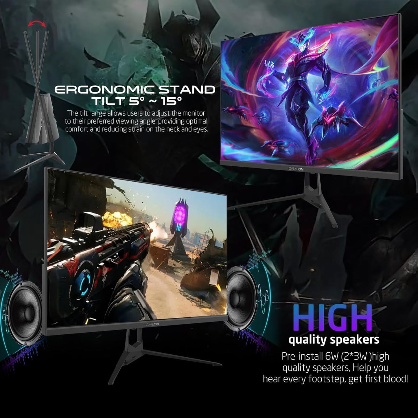Gameon 22 inch FHD IPS Gaming Monitor - 100Hz, GOES22FHD100IPS