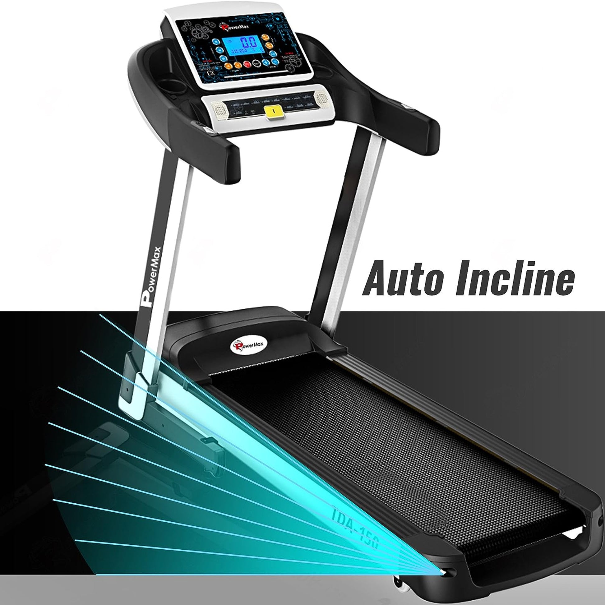 PowerMax 5HP Treadmill with Auto Incline & Hydraulic Softdrop, TDA-150