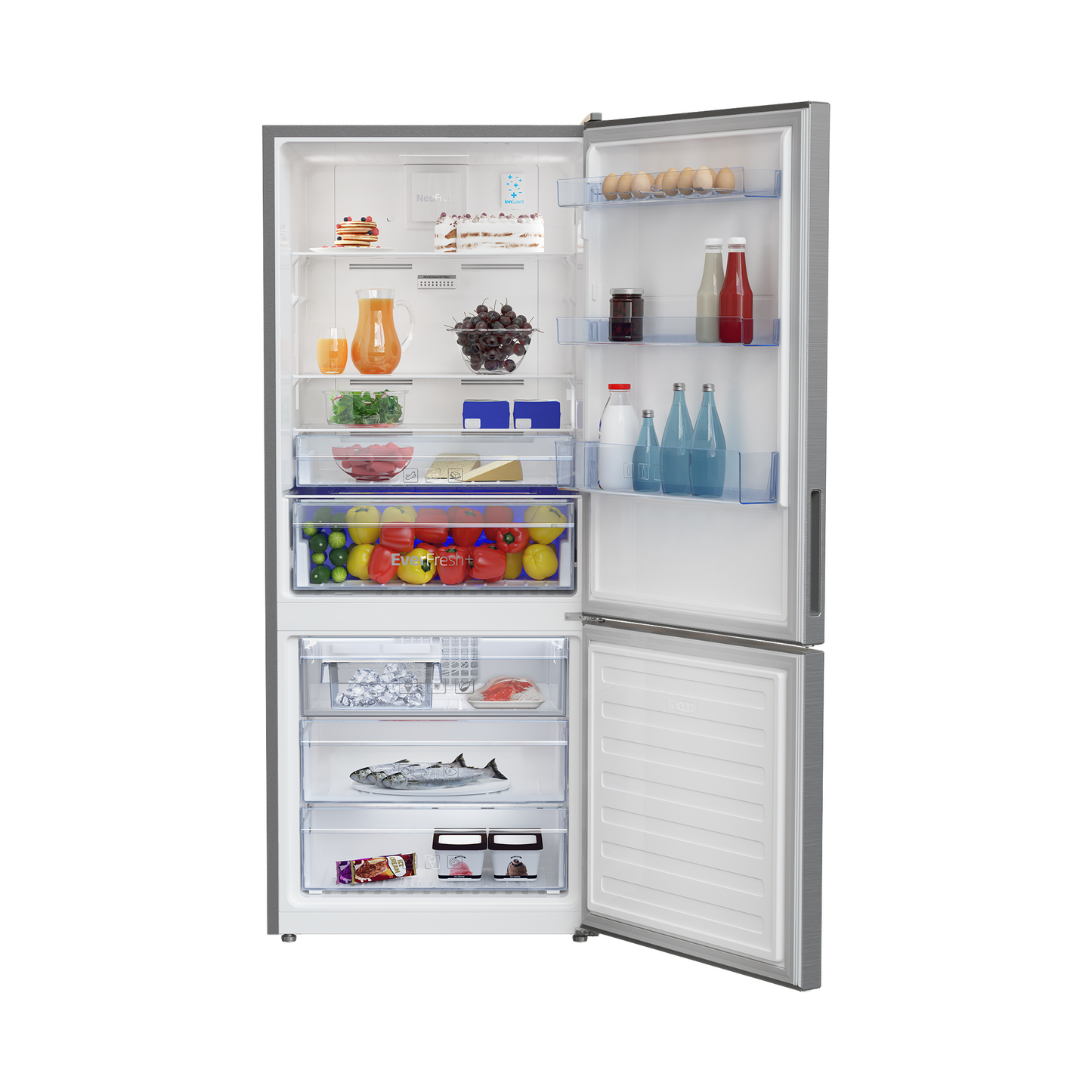 Beko 415L Double Door Refrigerator, RCNT415E50VZX