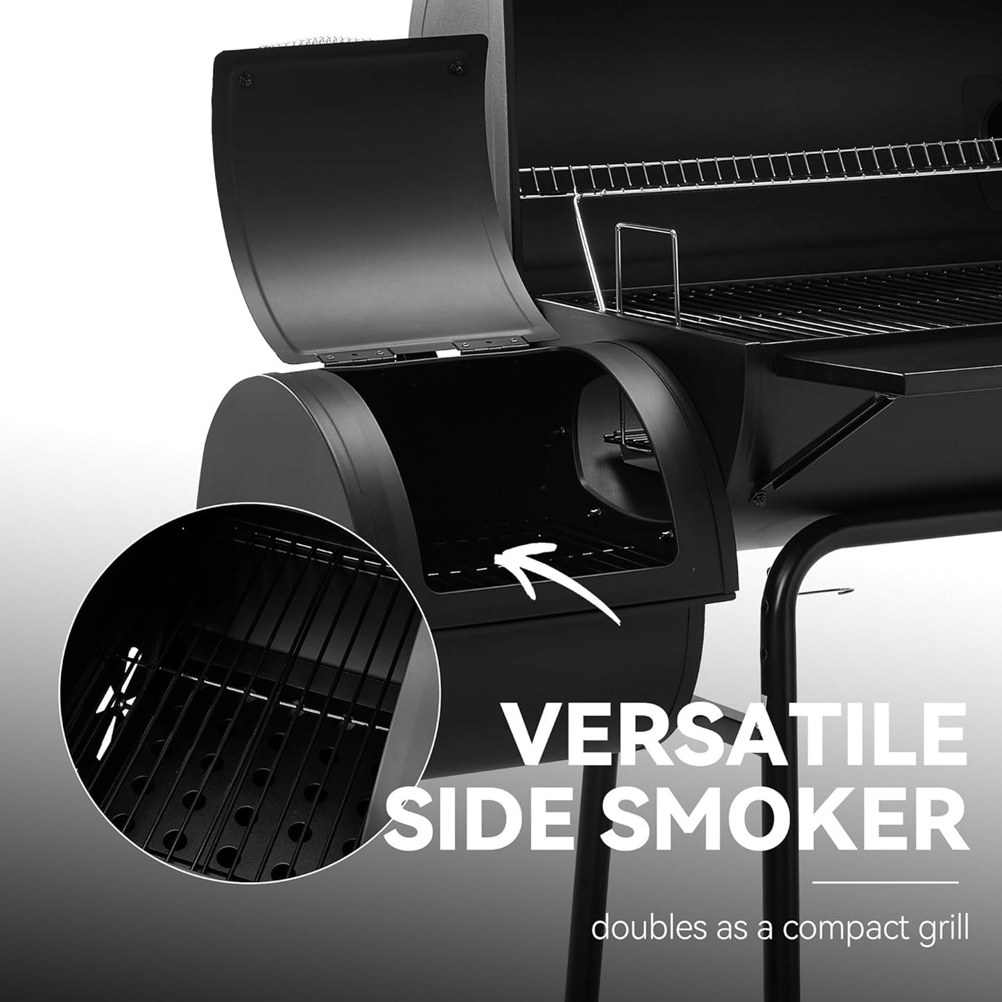 Royal Gourmet Charcoal Grill Offset Smoker with Cover, CC1830SC