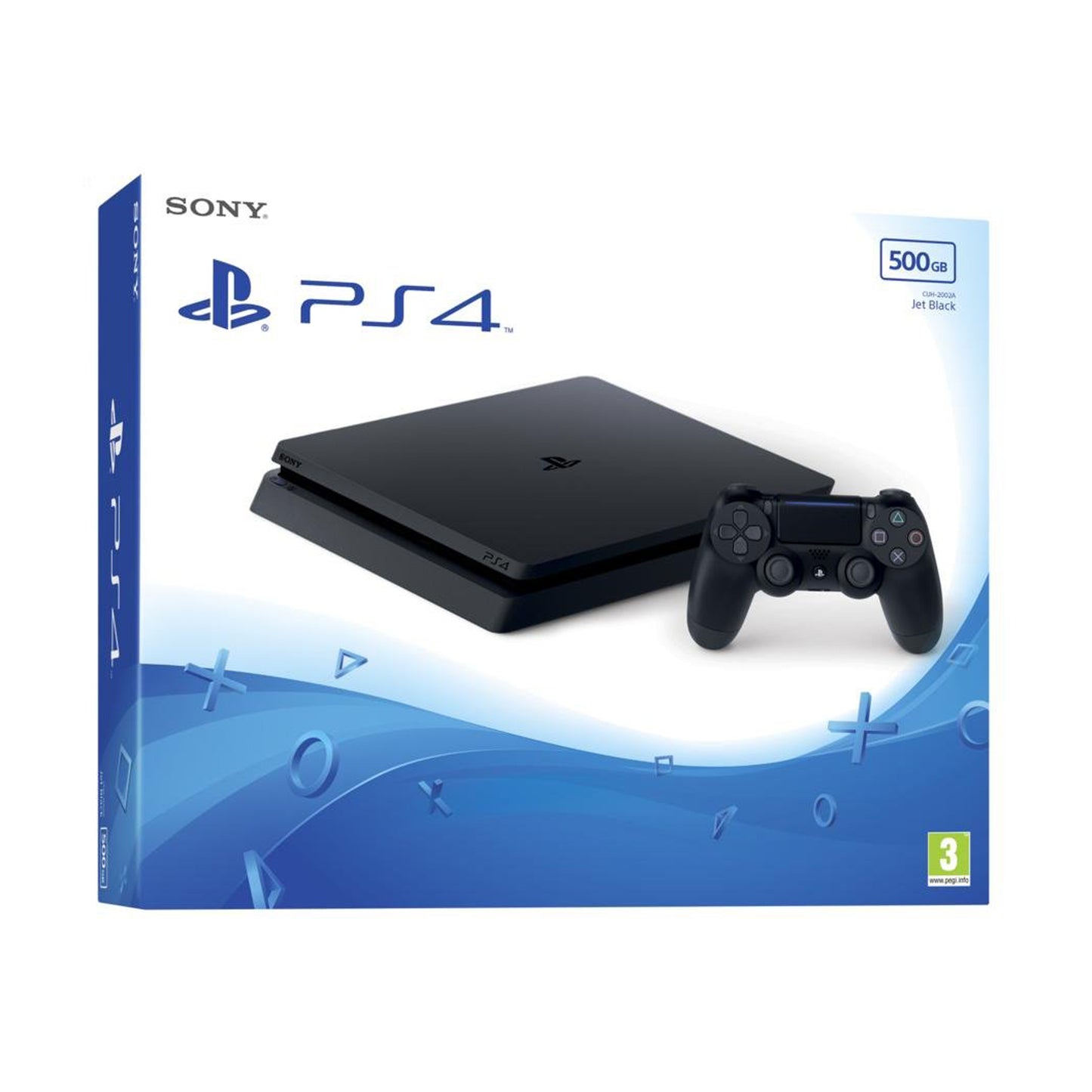 Sony Playstation 4 - 500 GB - Slim Version, PS4 (CUH-2000A B01) with 2 Controller