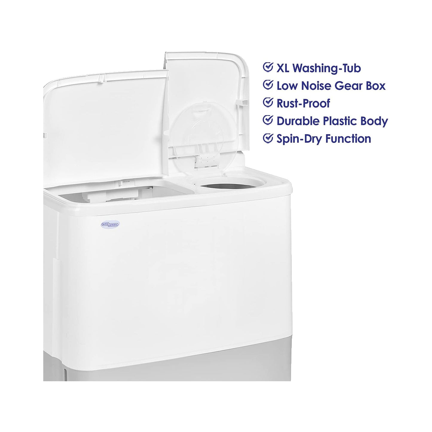 Super General 10KG Twin Hub Washing Machine, SGW105