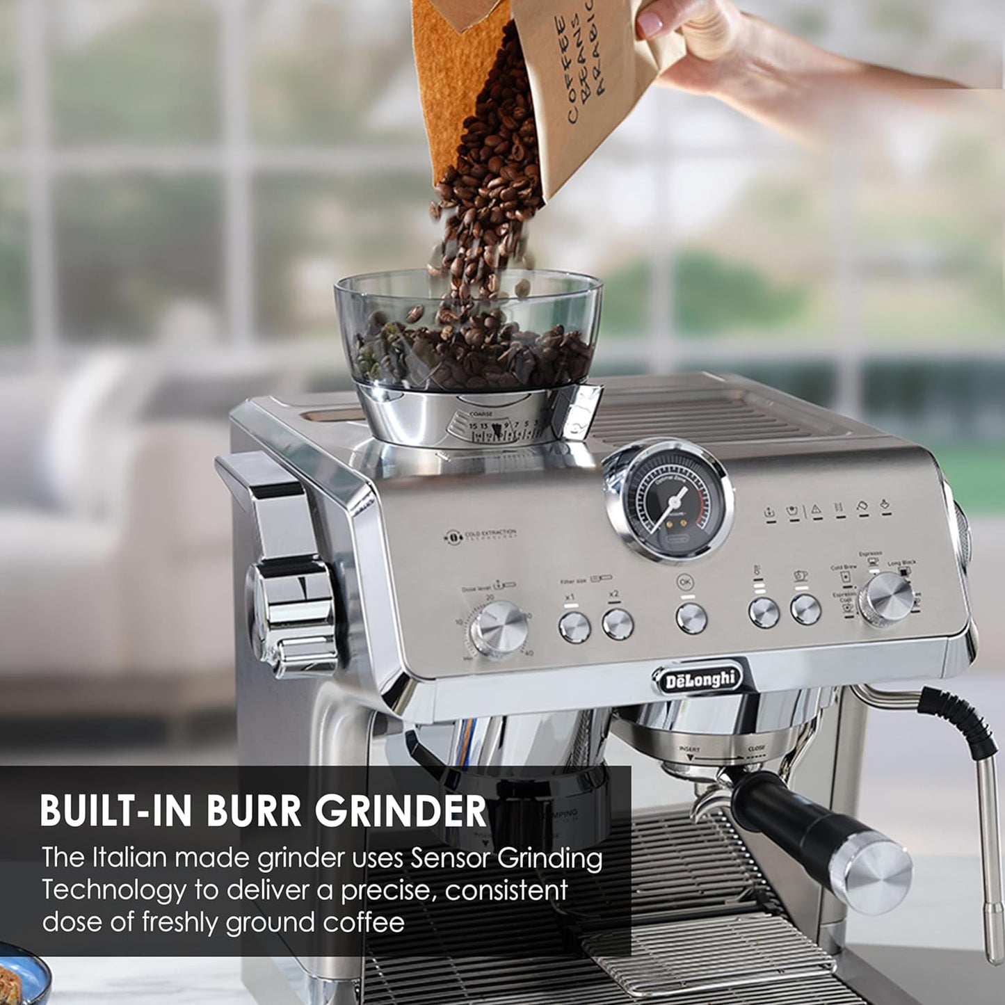 De'Longhi Cold Brew La Specialista Opera Semi-Automatic Barista Espresso Machine, EC9555.M
