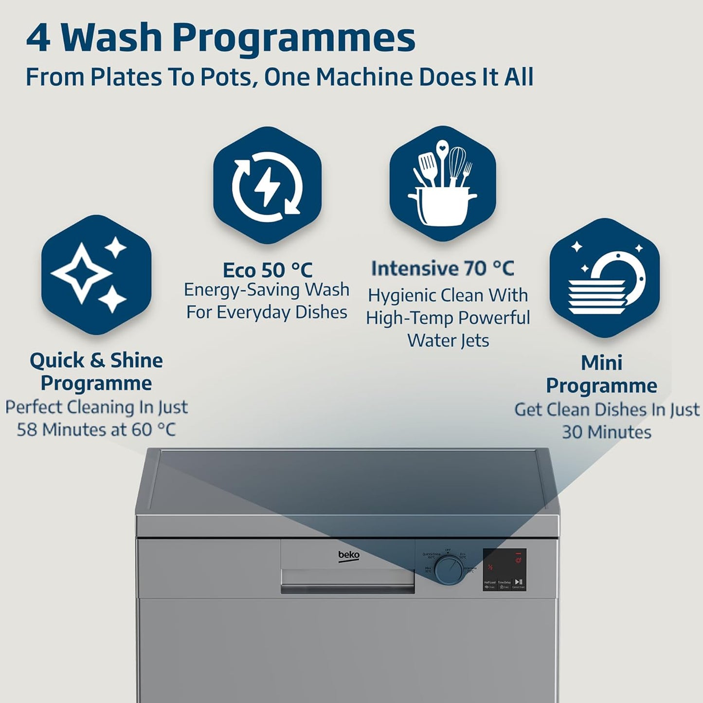 Beko 14 Place Free Standing Dishwasher, DVN04X20S